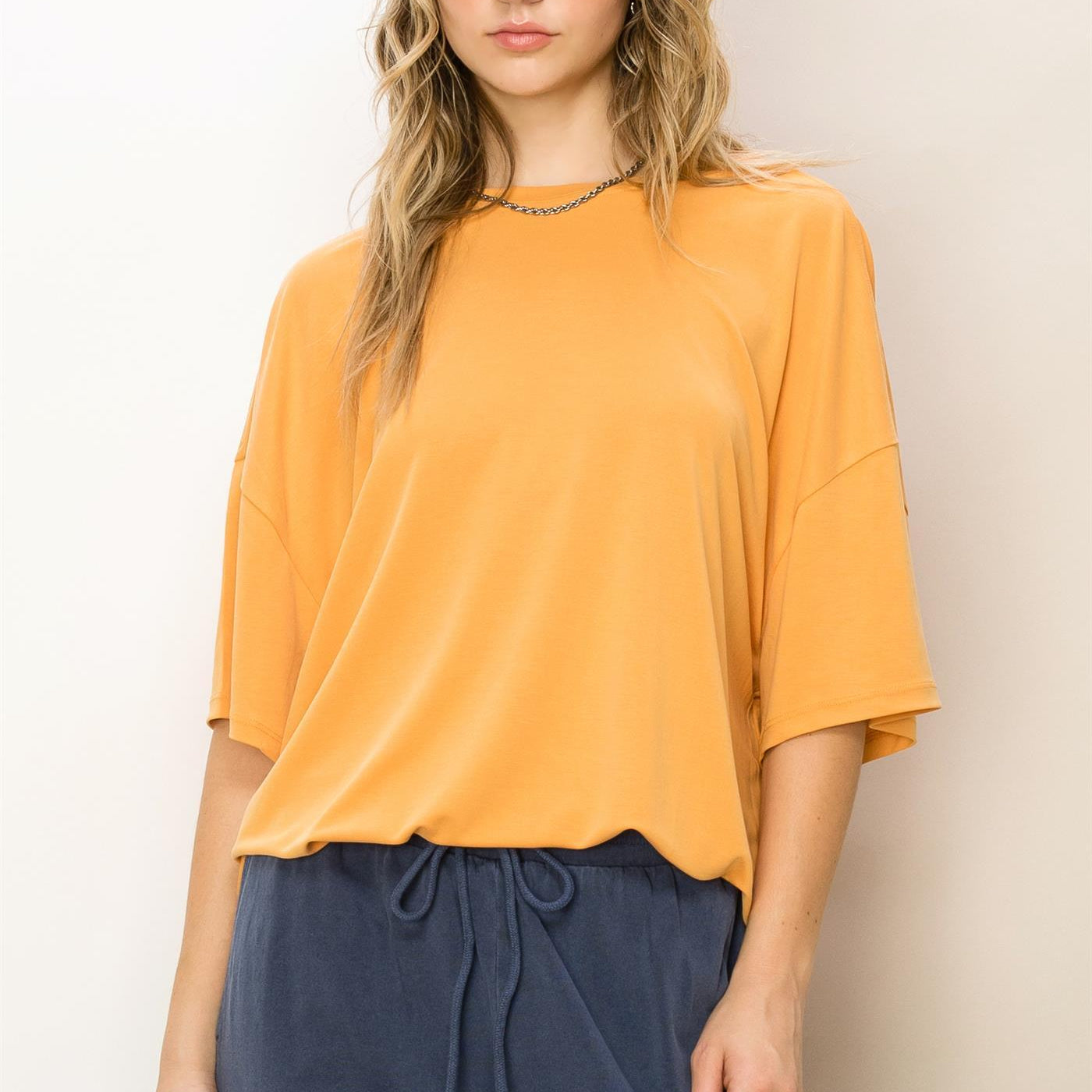 Wholesale Oversized T-Shirt Clothing Tops DZ23A960 CARAMEL DOUBLE ZERO