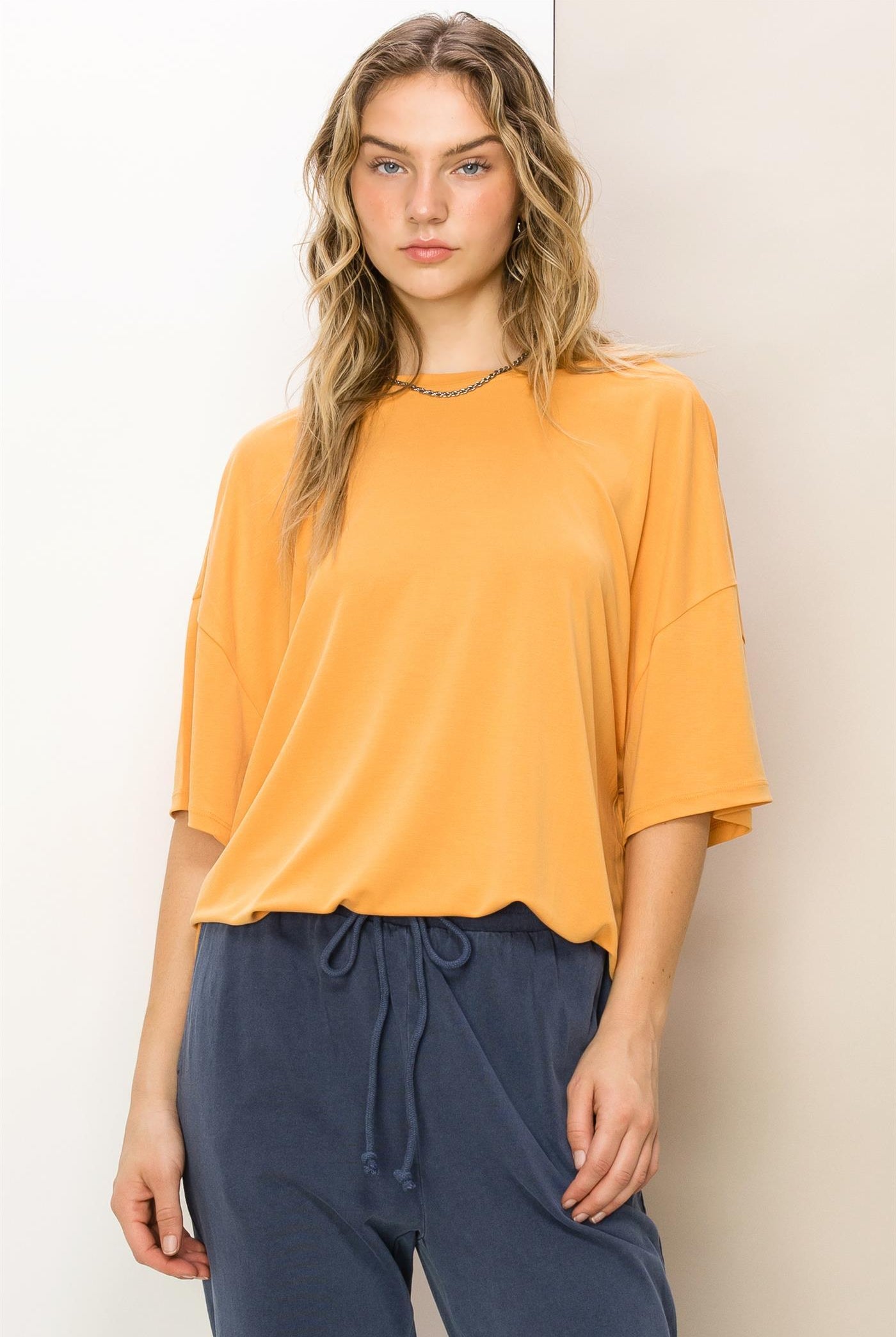 Wholesale Oversized T-Shirt Clothing Tops DZ23A960 CARAMEL DOUBLE ZERO
