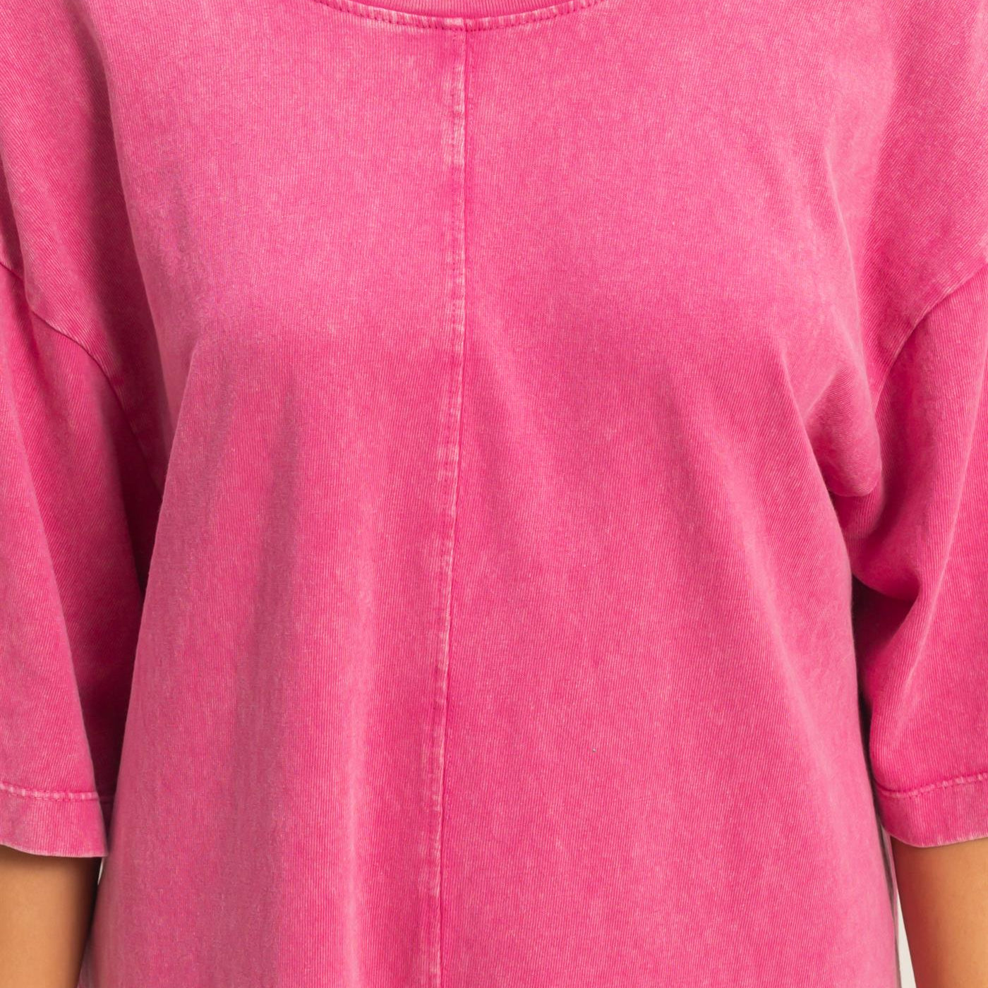 Wholesale Mineral Washed V-Back Romper Clothing DZ26A326 FUCHSIA HYFVE