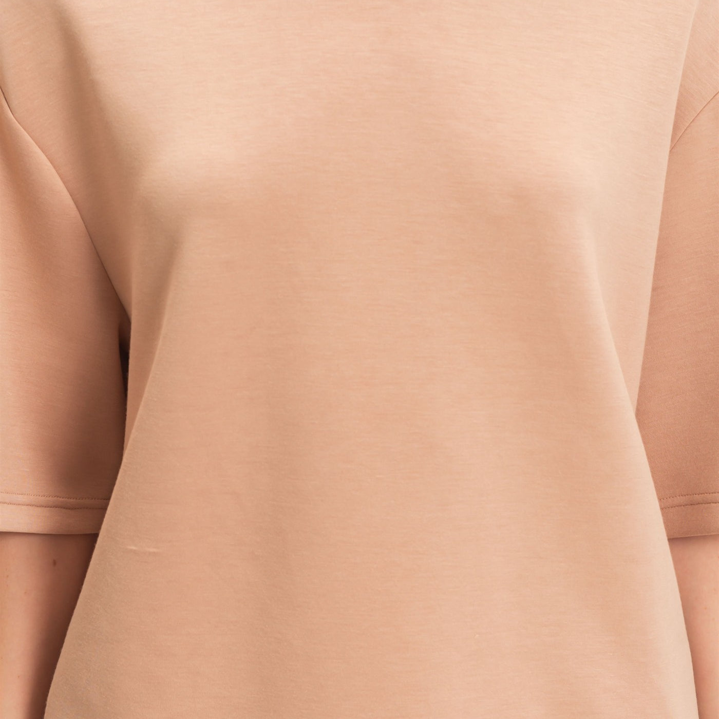 Wholesale Loose Fit Crew Neck Short Sleeve Top Clothing Tops DZ26C965 DARK TAUPE DOUBLE ZERO