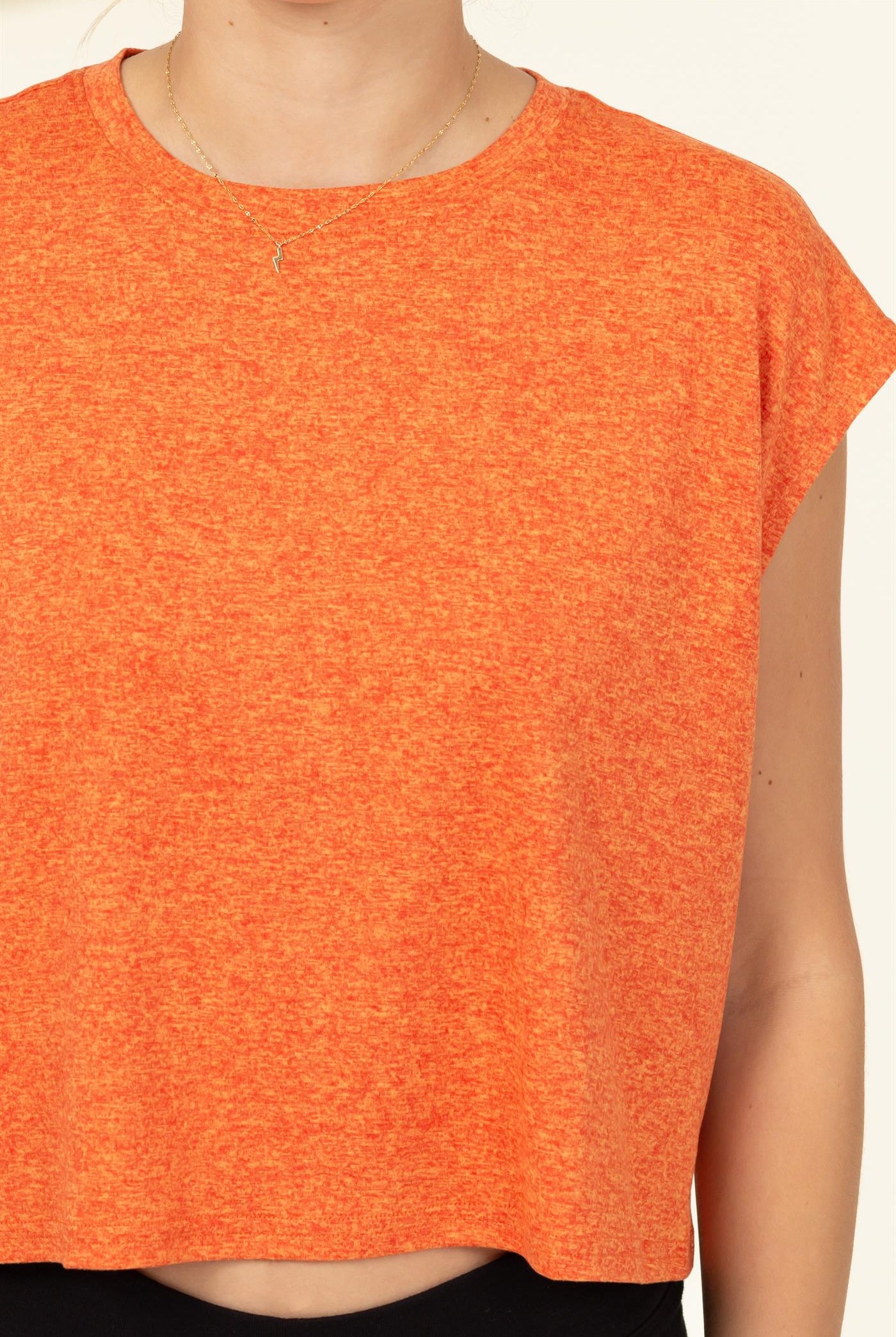 Wholesale Crew Neck Cropped Top Clothing Tops DZ22E688 FLARE DOUBLE ZERO