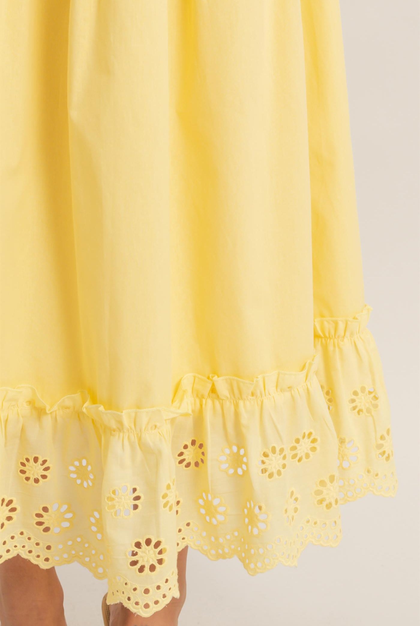 Wholesale Tiered Eyelet Maxi Skirt Skirts HF26C313 YELLOW HYFVE