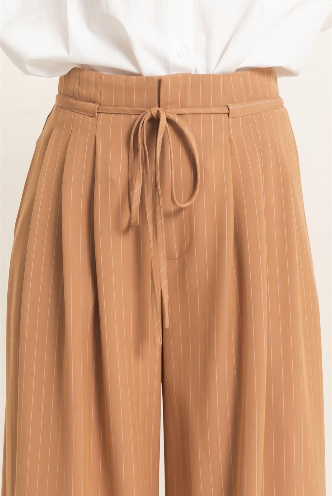 Wholesale Pleated Wide-Leg Pants Pants HF26A776 LIGHT BROWN HYFVE