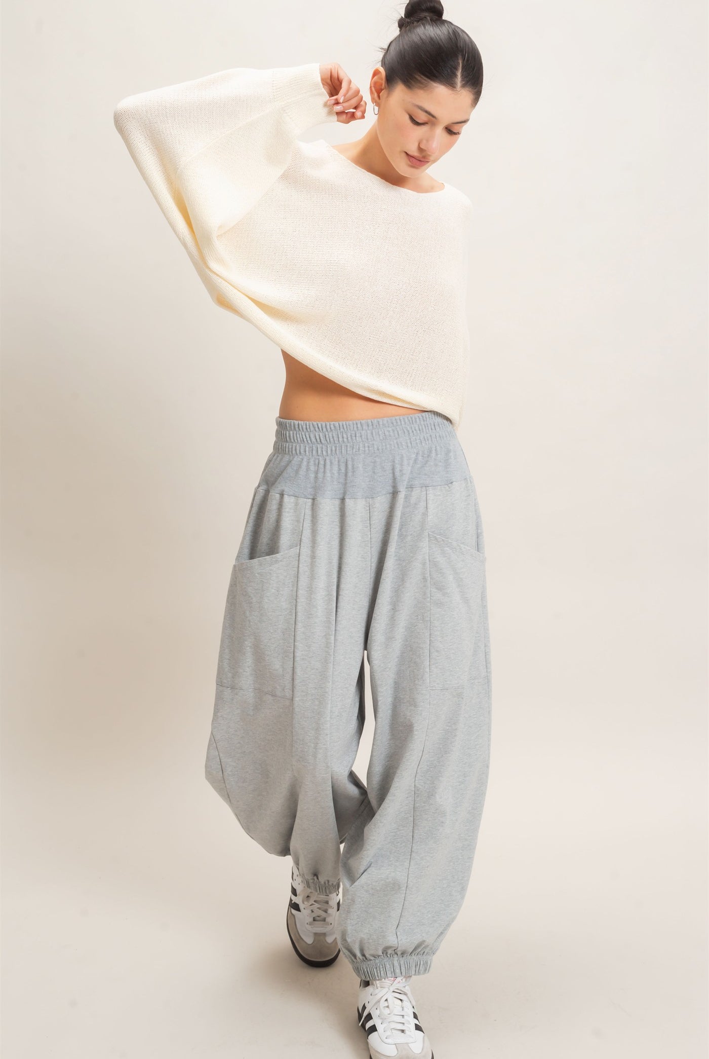 Wholesale Loose Knit Boat Neck Sweater Sweaters HF26E896 IVORY CREAM HYFVE