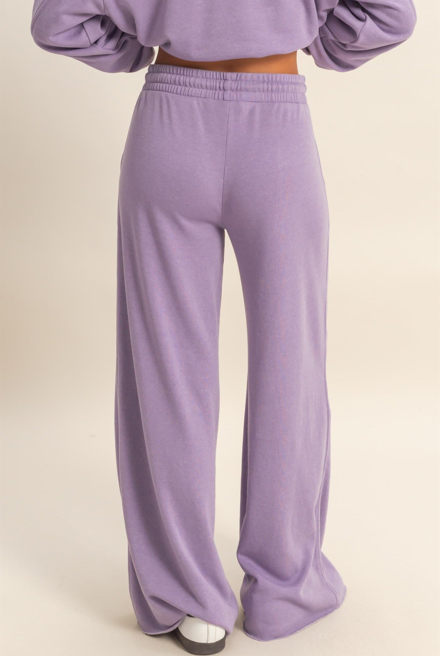 Wholesale Burnout French Terry Wide-Leg Pants Pants DZ26A259 DUSTY PURPLE DOUBLE ZERO