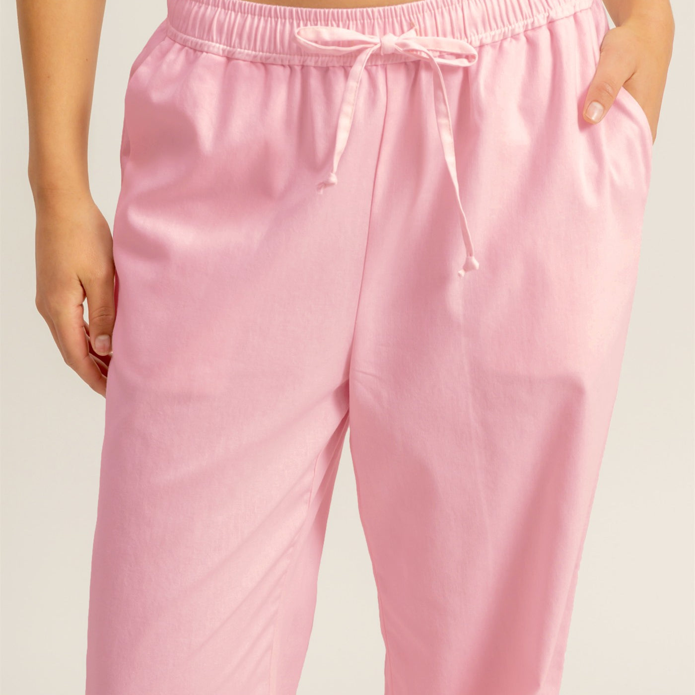 Wholesale Drawstring Waist Straight Leg Pants Pants DZ24A339 SOFT PINK DOUBLE ZERO