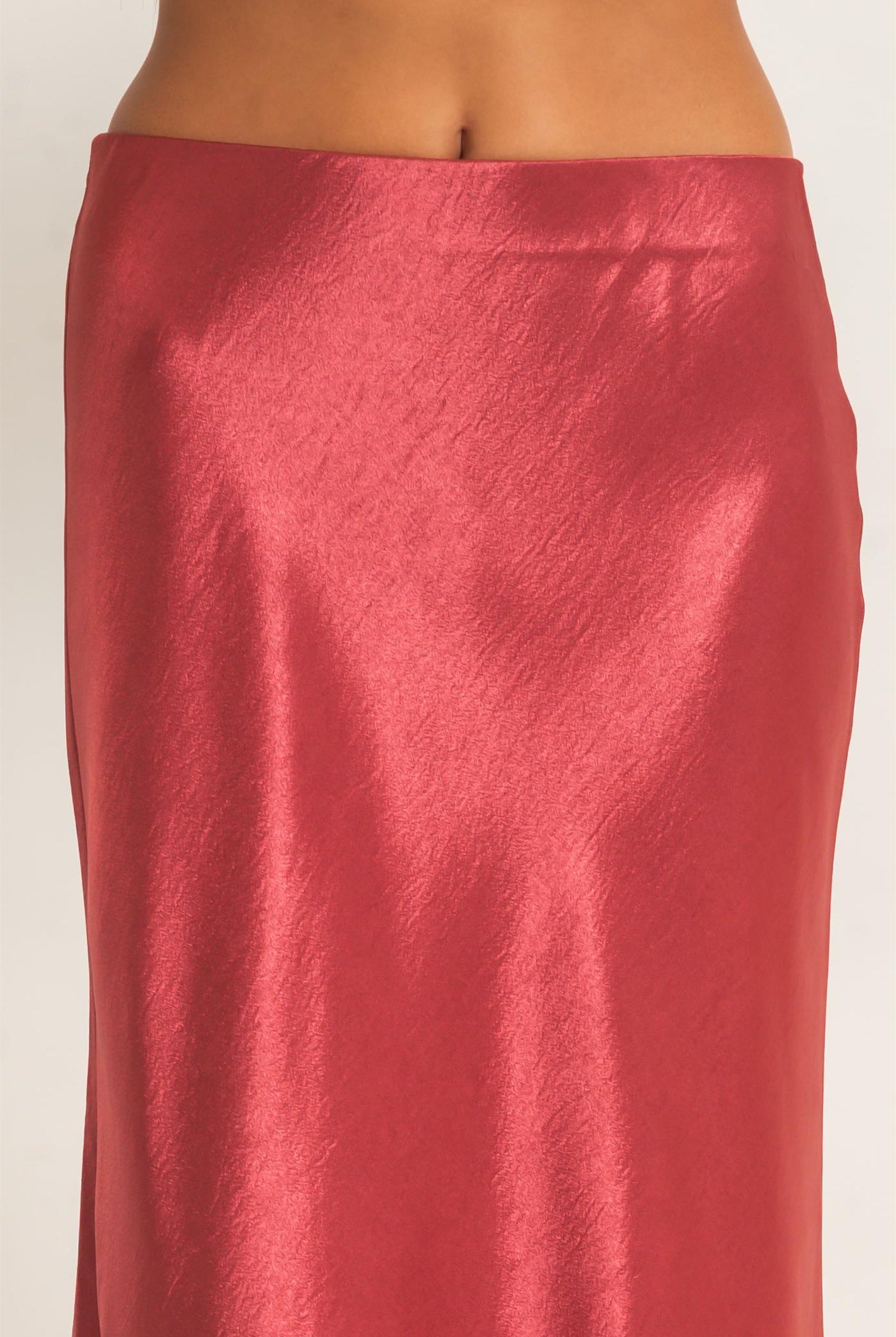 Wholesale Satin Midi Skirt Skirts DZ26C962 DARK RED DOUBLE ZERO