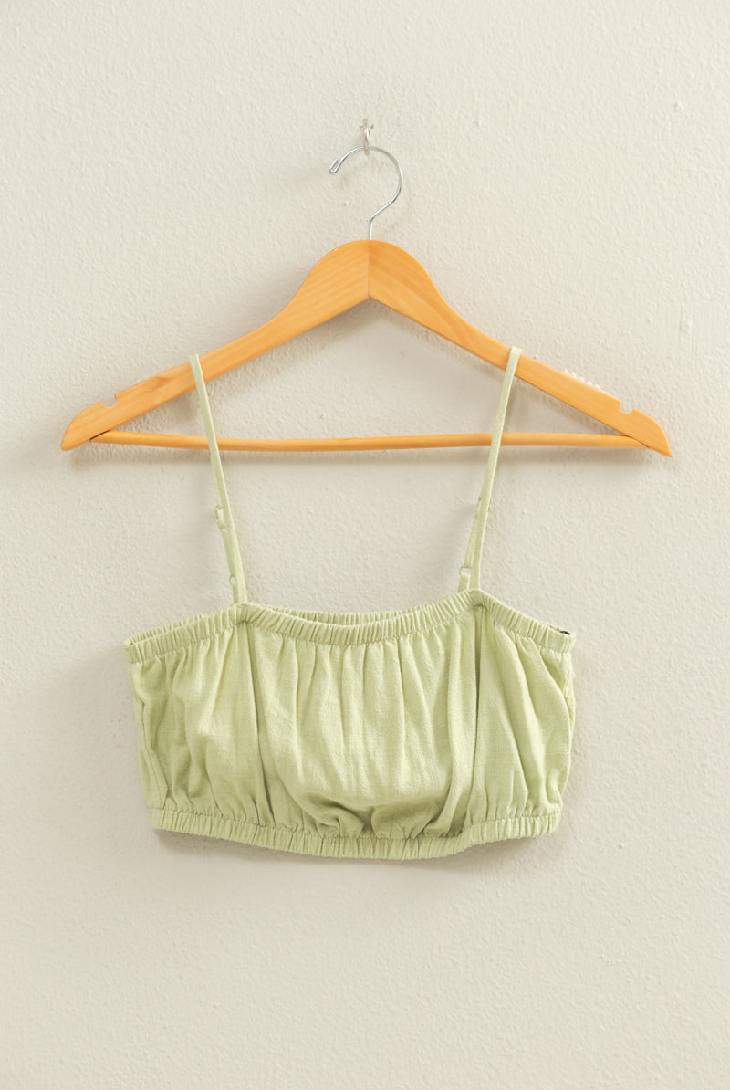 Wholesale Cami Bandeau Crop Top Clothing Tops DZ22C556 PASTEL GREEN DOUBLE ZERO
