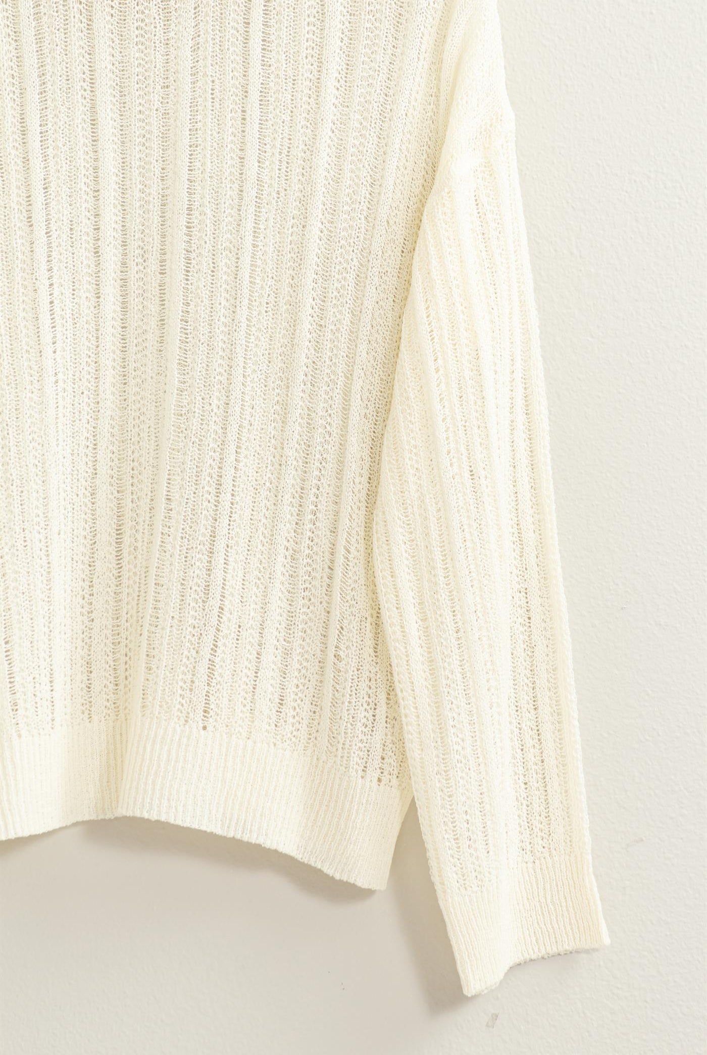 Wholesale Drop Shoulder Sweater Clothing Tops DZ24A477-D WHIP CREAM DOUBLE ZERO