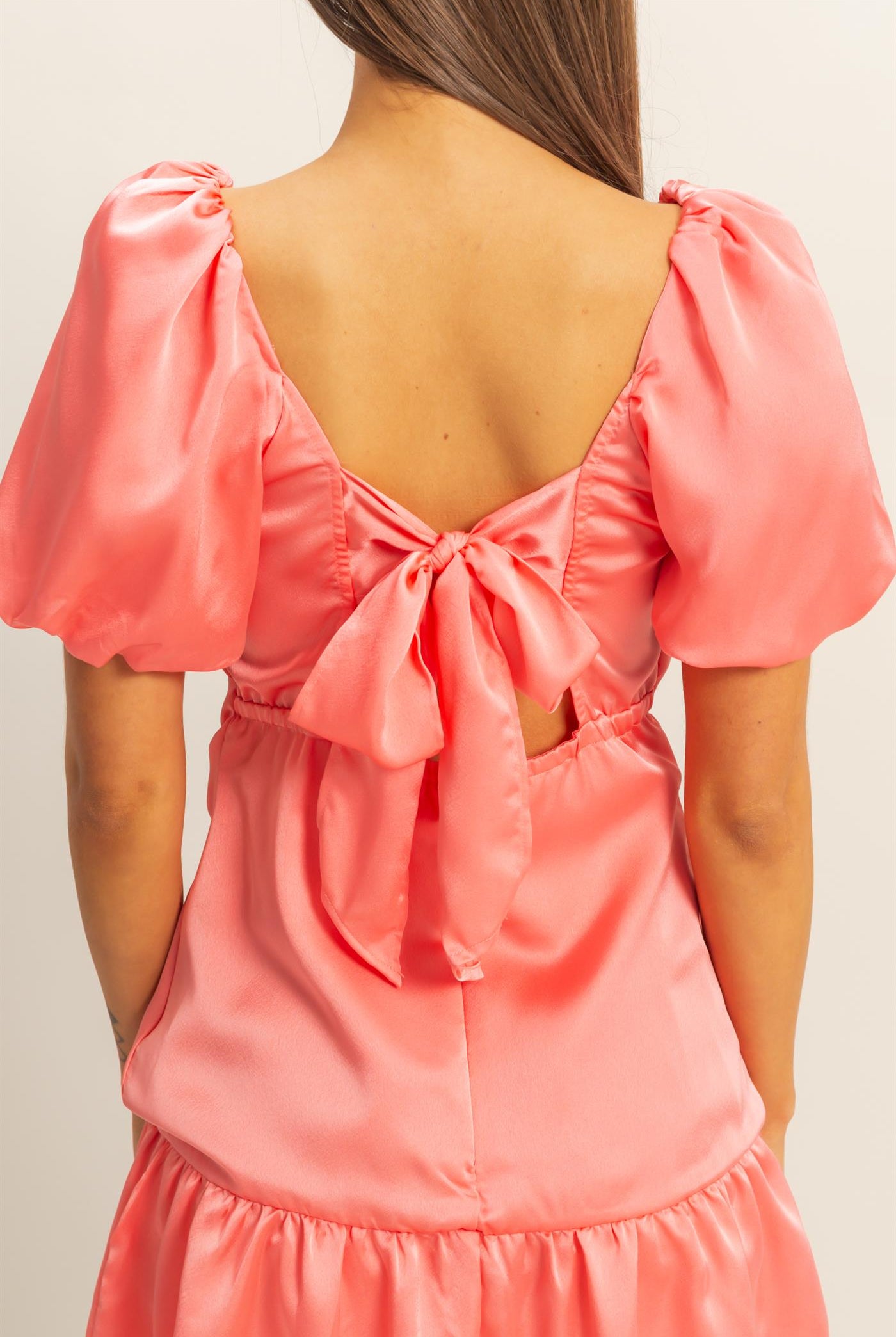 Wholesale Ruched Mini Dress Dresses HF22C741 CORAL HYFVE