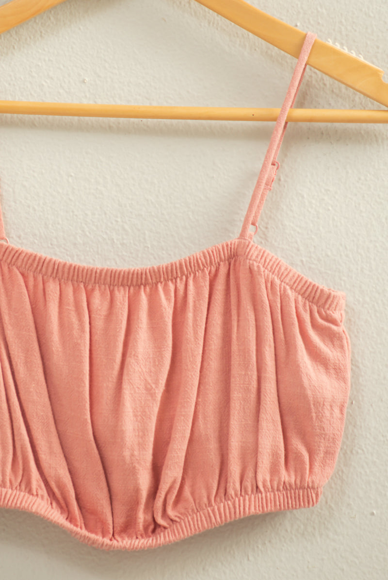 Wholesale Cami Bandeau Crop Top Clothing Tops DZ22C556 TEAK ROSE DOUBLE ZERO