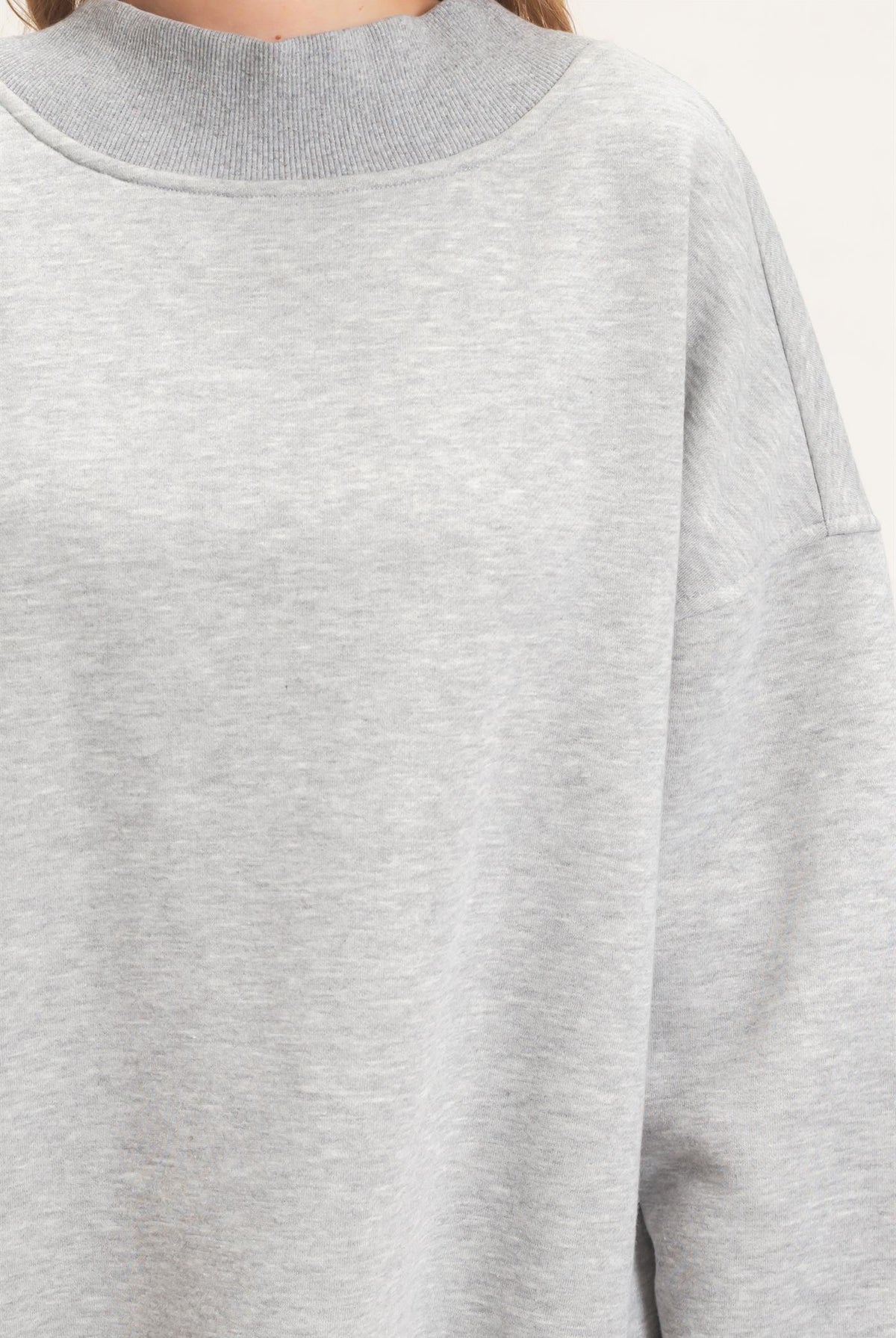Wholesale Enzyme Washed Mock Neck Sweatshirt Sweatshirts HF26E222 H.GRAY HYFVE