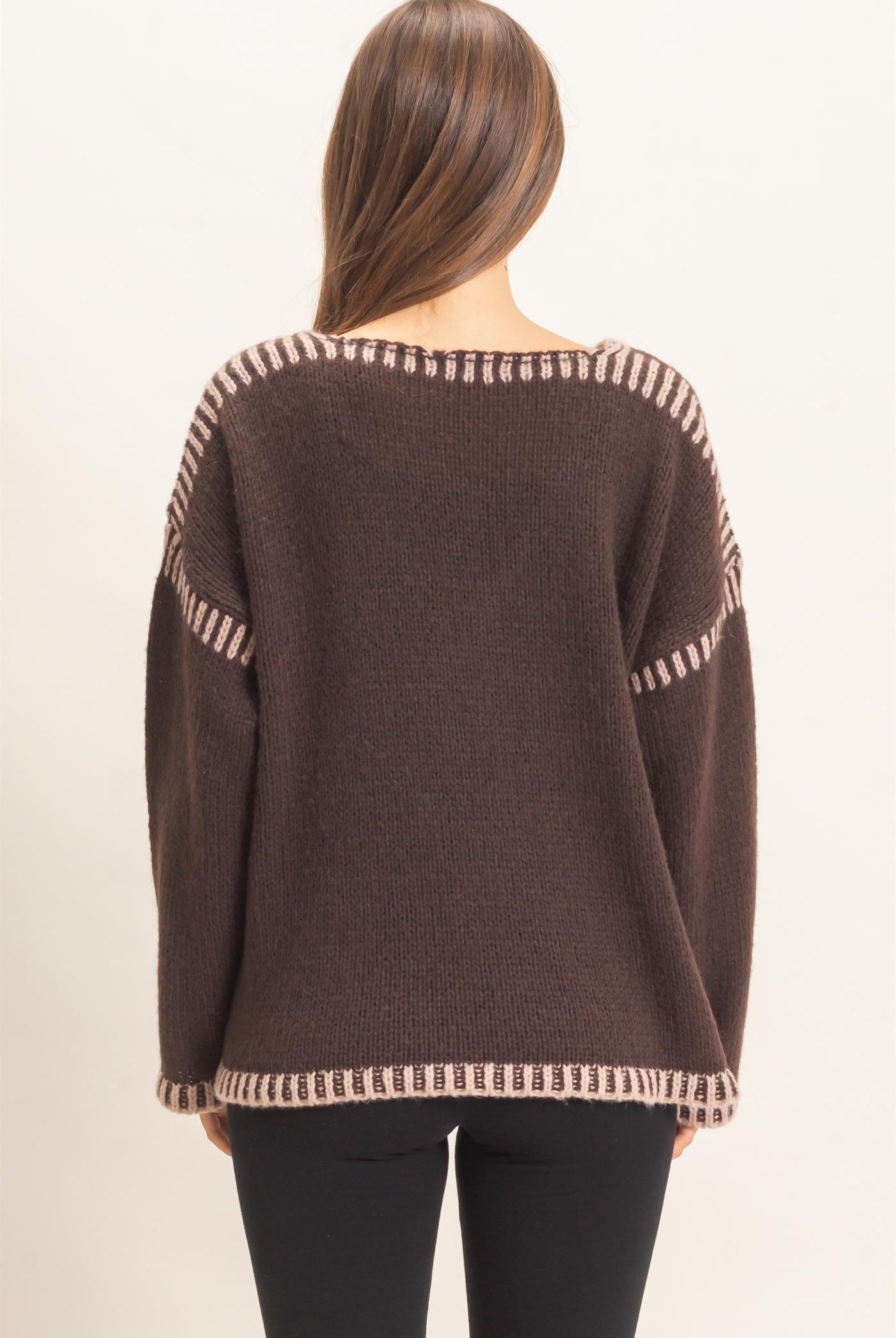 Wholesale Open Front Tie Cardigan Cardigans HF26F154 BROWN HYFVE