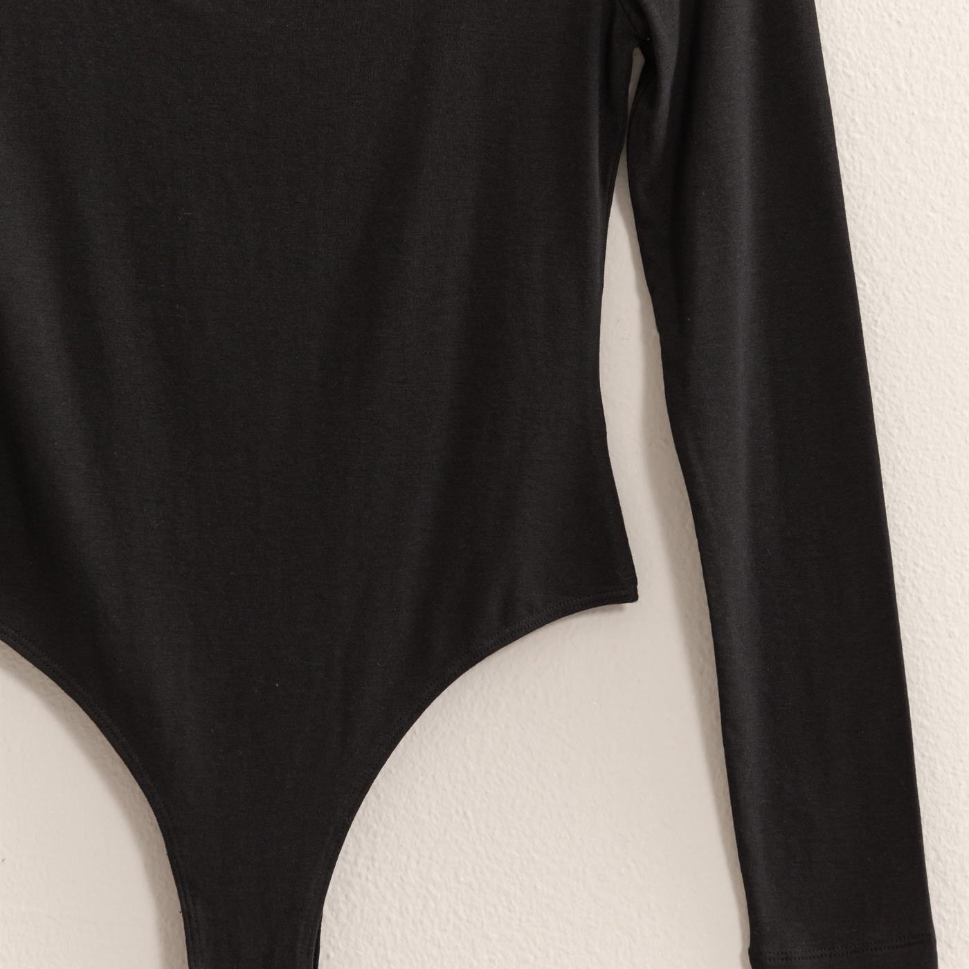 Wholesale Square Neck Long Sleeve Bodysuit Bodysuits DZ24E767 BLACK DOUBLE ZERO