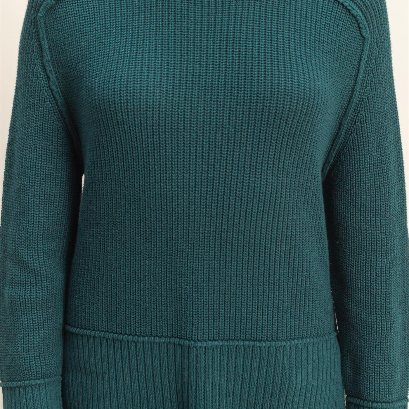 Wholesale Ragaln Long Sleeve Side Slit Sweater Sweaters DZ25E812 DEEP GREEN DOUBLE ZERO