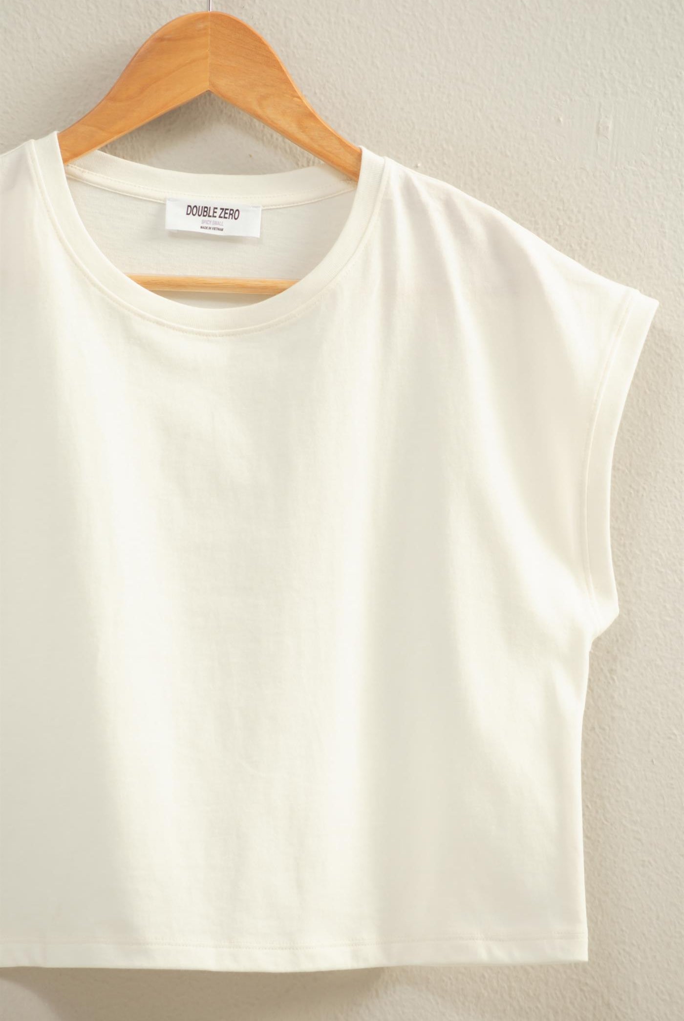 Wholesale Classic Crew Neck Sleeveless Top Shirts DZ24A652 OFF WHITE DOUBLE ZERO