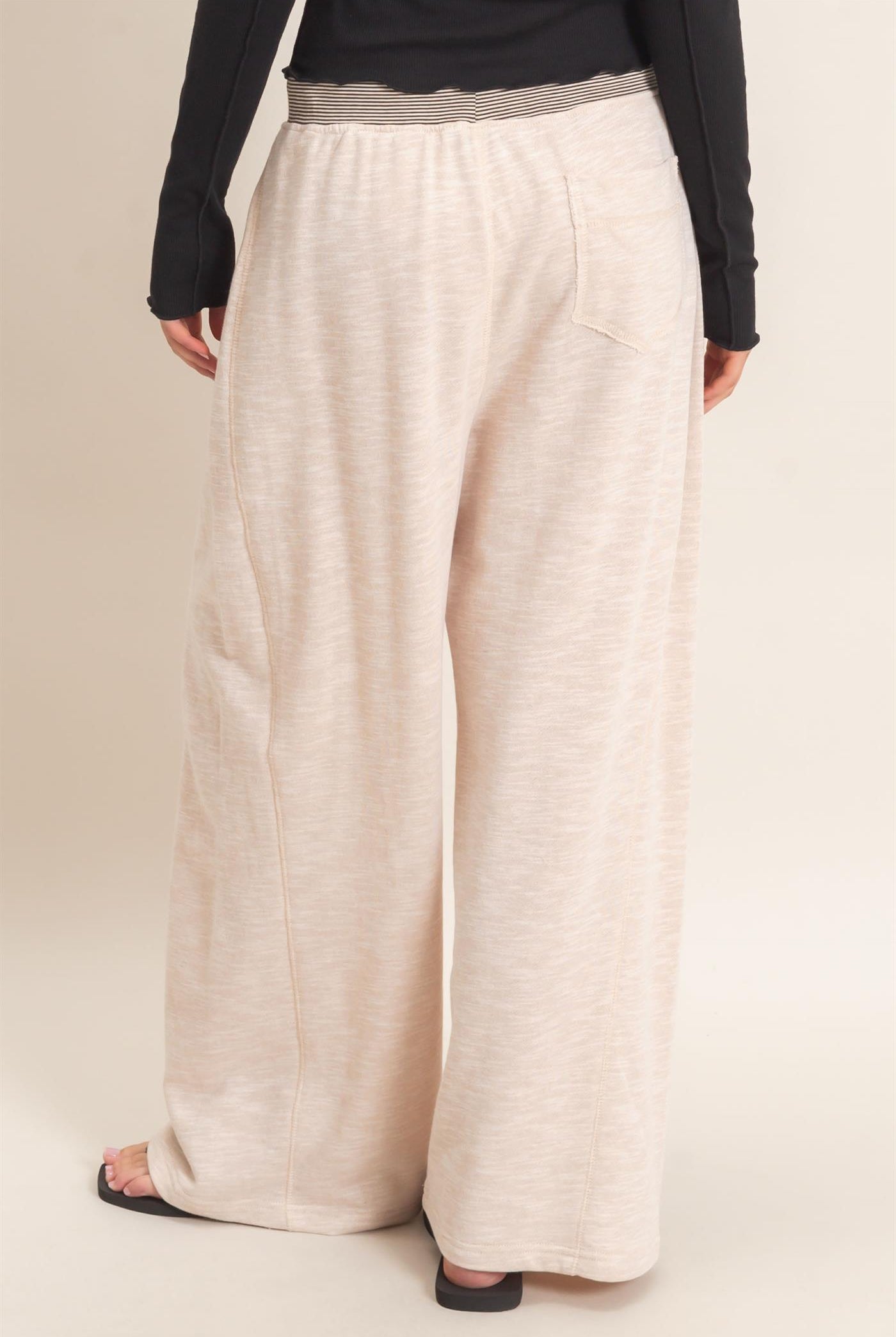 Wholesale Striped Waist Drawstring Pants Pants HF26E558 OATMEAL HYFVE
