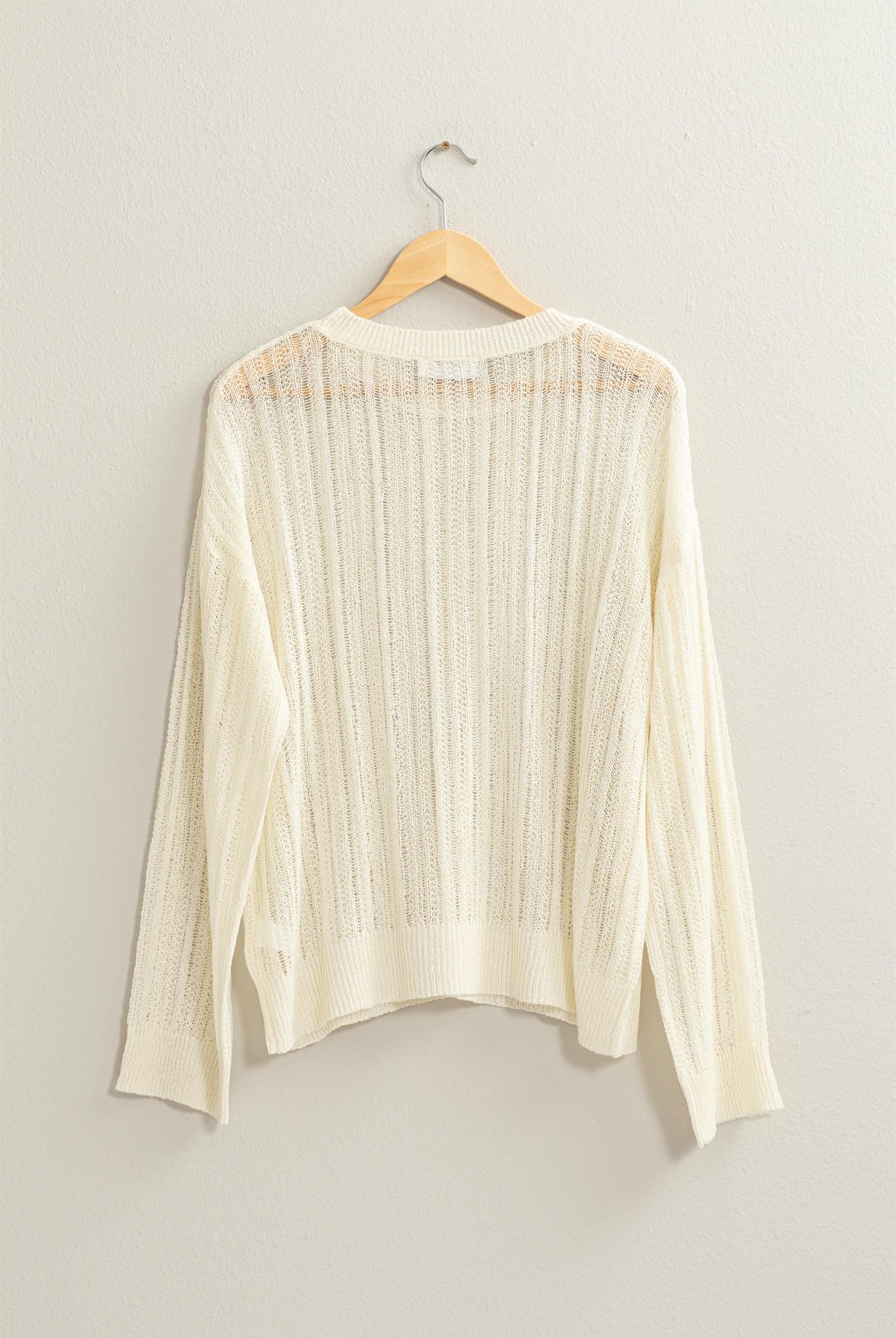 Wholesale Drop Shoulder Sweater Clothing Tops DZ24A477-D WHIP CREAM DOUBLE ZERO