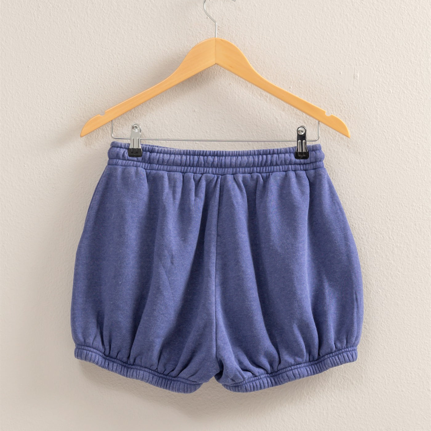 Wholesale Drawstring Waist Bubbled Hem Shorts Shorts DZ25A702 DUSTY INDIGO DOUBLE ZERO