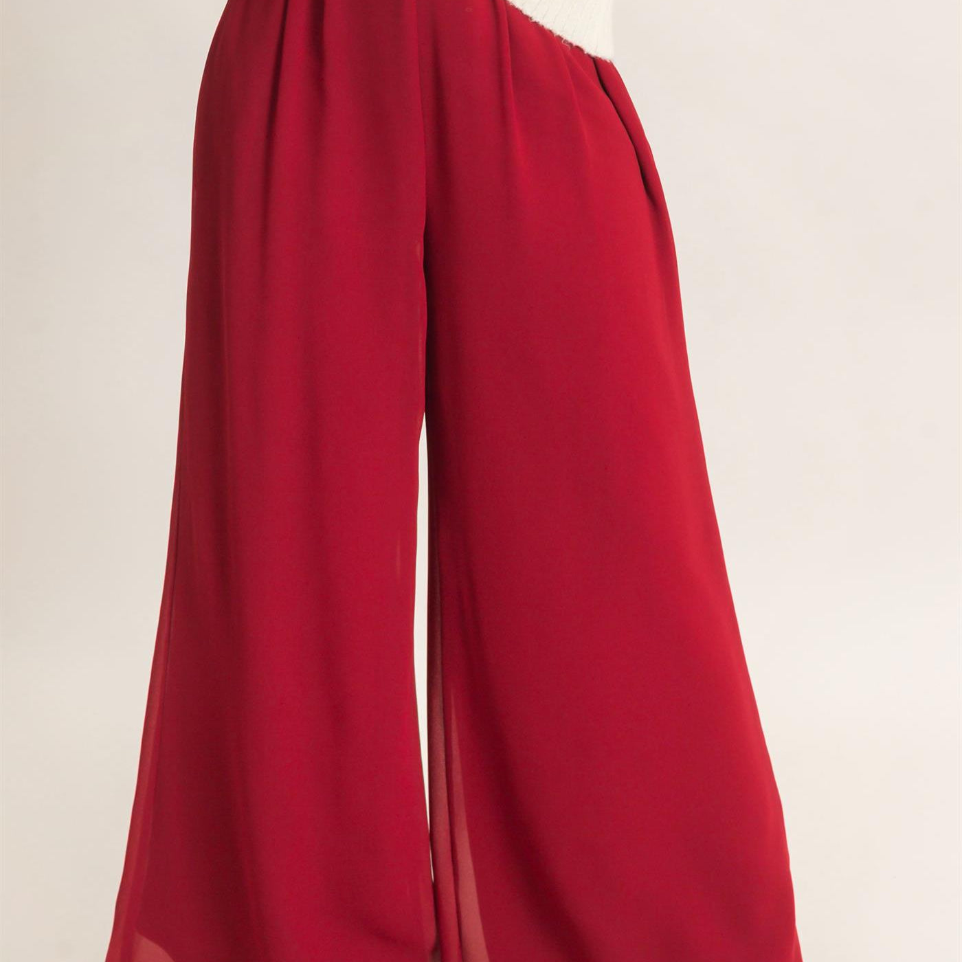 Wholesale Wide-Leg High Waist Pants Pants HF26F068-D BURGUNDY HYFVE