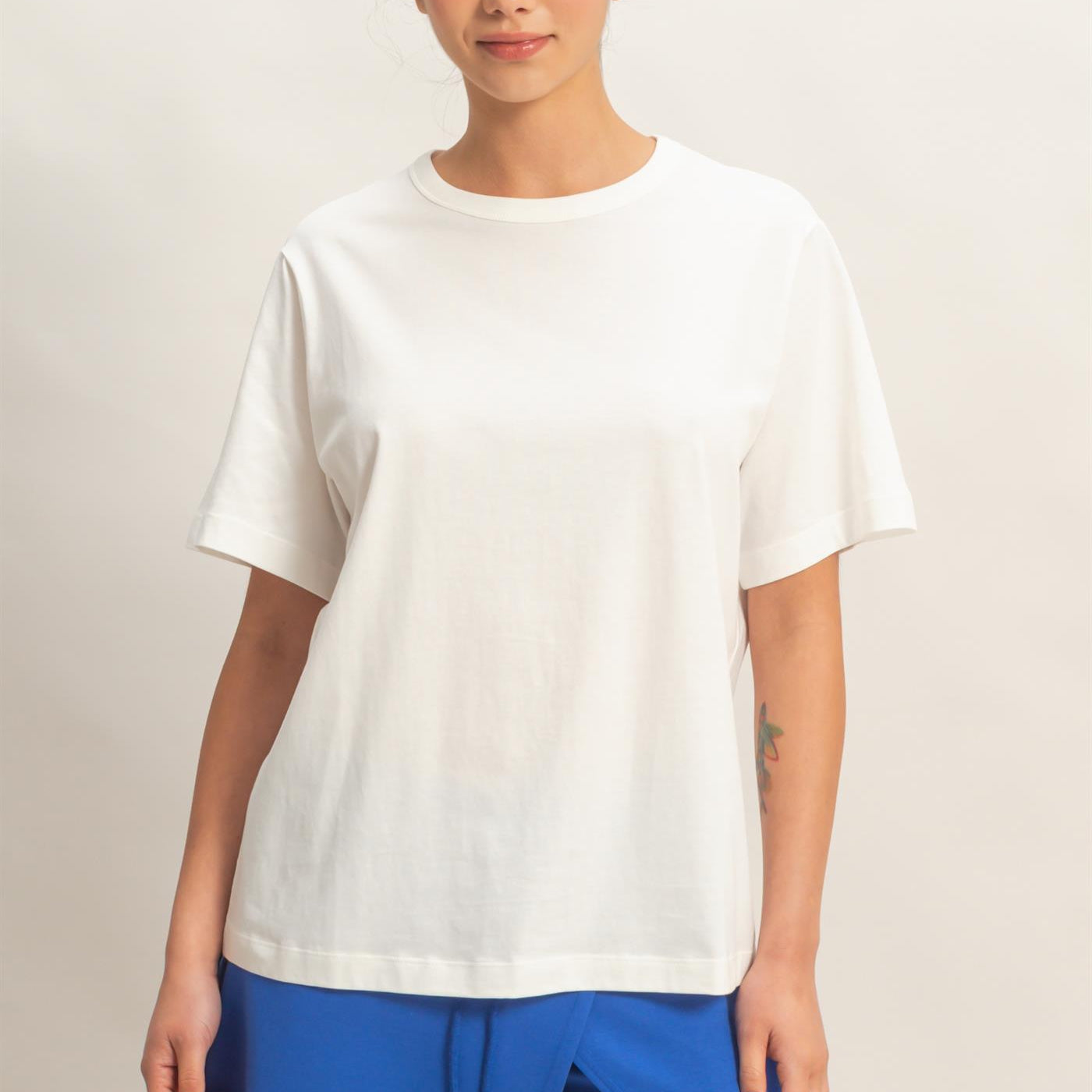 Wholesale Oversized Short Sleeve Crew Neck T-Shirt Clothing Tops DZ26A794 OFF WHITE DOUBLE ZERO