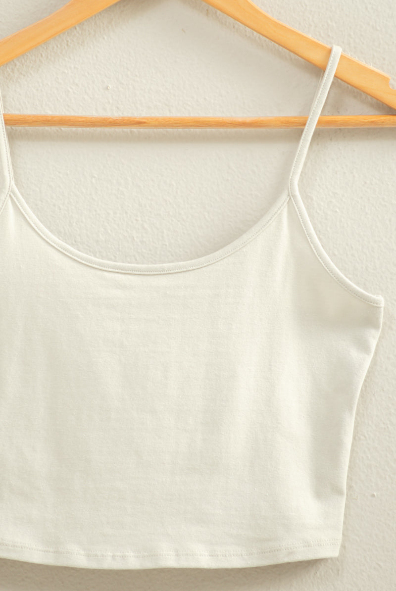 Wholesale Basic Cropped Cami Top Clothing Tops DZ22C818 CERAMIC DOUBLE ZERO