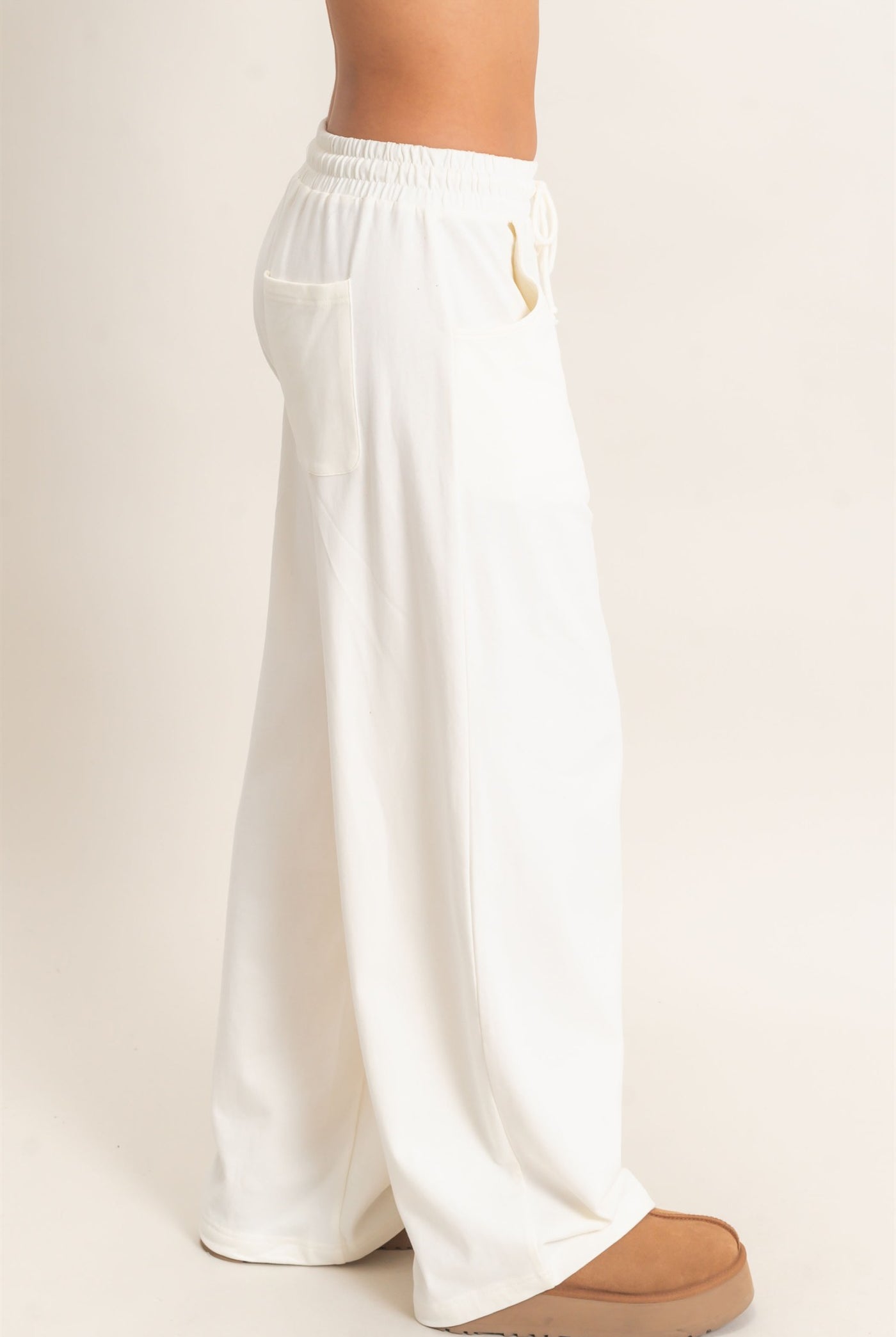 Wholesale Washed Barrel Sweatpants Pants DZ26E379 CREAM DOUBLE ZERO