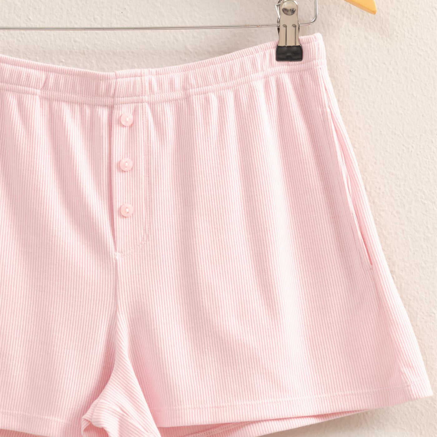 Wholesale High Waist Button Detail Flowy Shorts Shorts DZ25A934 SOFT PINK DOUBLE ZERO