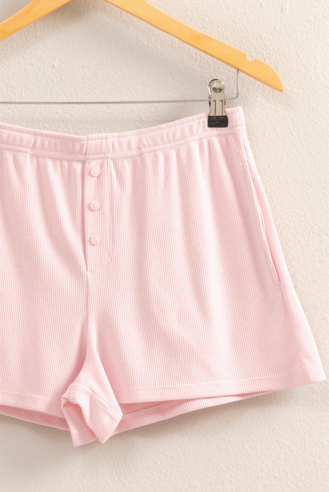Wholesale High Waist Button Detail Flowy Shorts Shorts DZ25A934 SOFT PINK DOUBLE ZERO