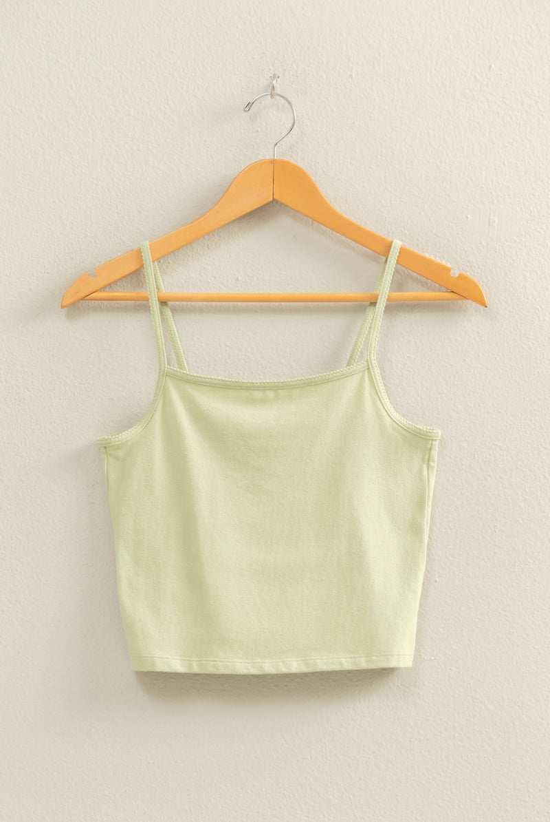 Wholesale Basic Cami Crop Top Clothing Tops DZ22C574 PASTEL GREEN HYFVE