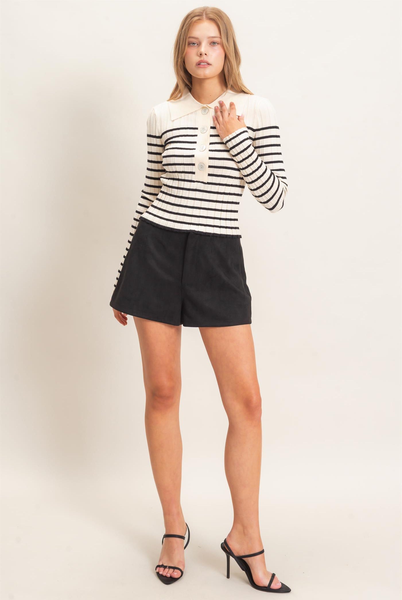 Wholesale High Waist Suede Shorts Shorts HF26E908 BLACK HYFVE