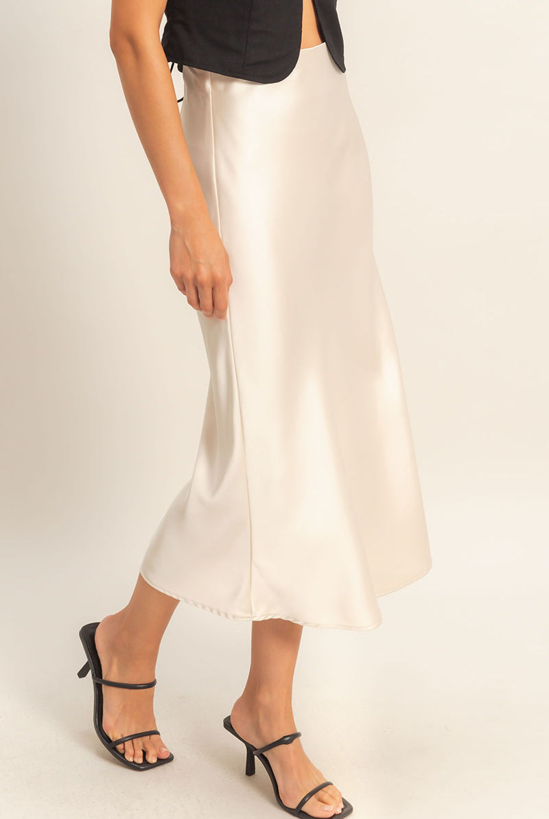 Wholesale Satin Midi Skirt Skirts DZ26A050 ALPACA DOUBLE ZERO