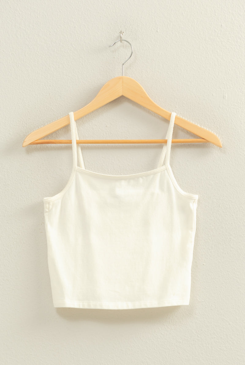 Wholesale Basic Cami Crop Top Clothing Tops DZ22C574 MARSHMALLOW HYFVE