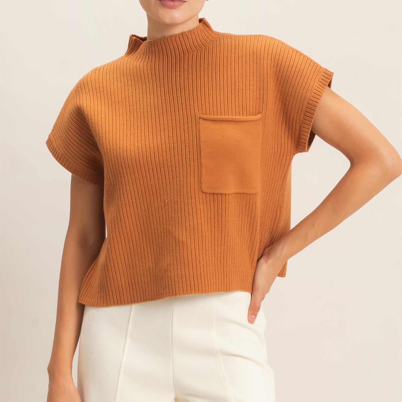 Wholesale Ribbed Dolman Sweater Sweaters HF26E835 CAMEL HYFVE