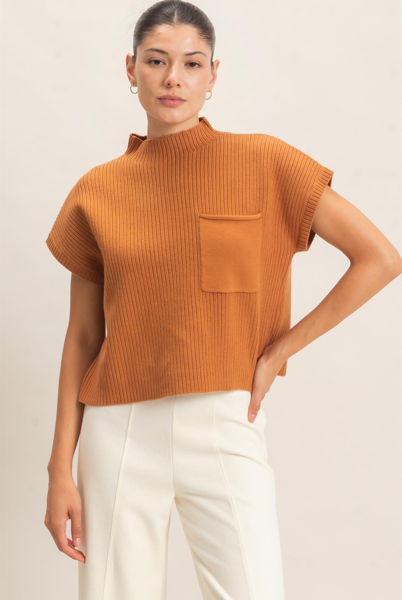 Wholesale Ribbed Dolman Sweater Sweaters HF26E835 CAMEL HYFVE