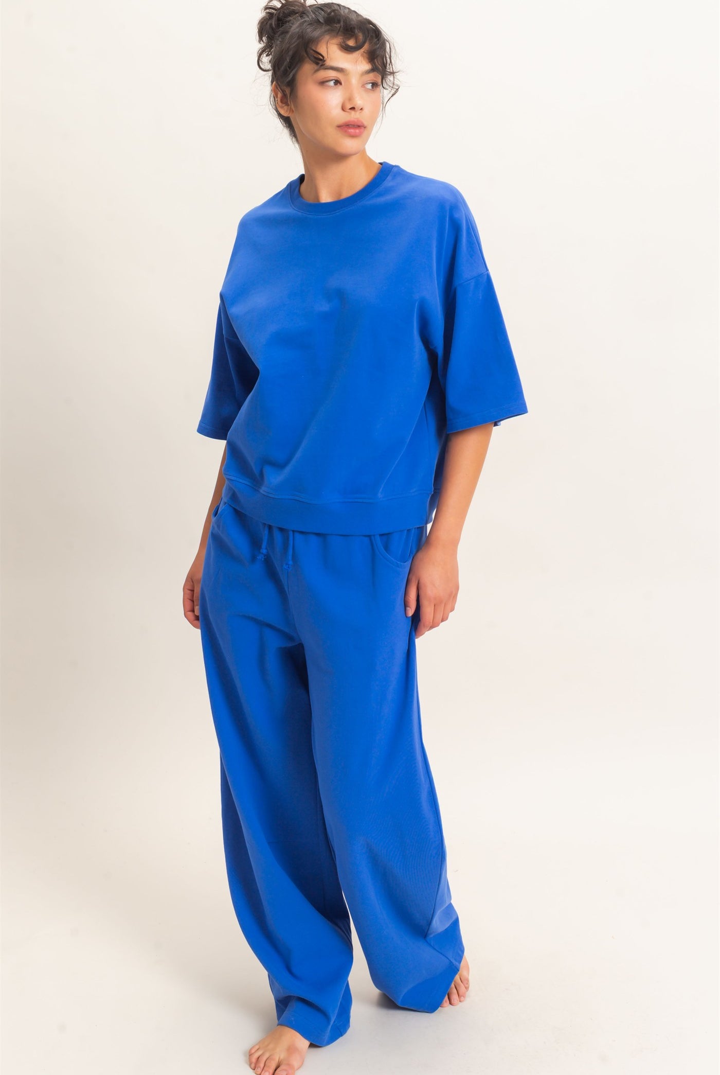 Wholesale Washed Barrel Sweatpants Pants DZ26E379 COBALT DOUBLE ZERO