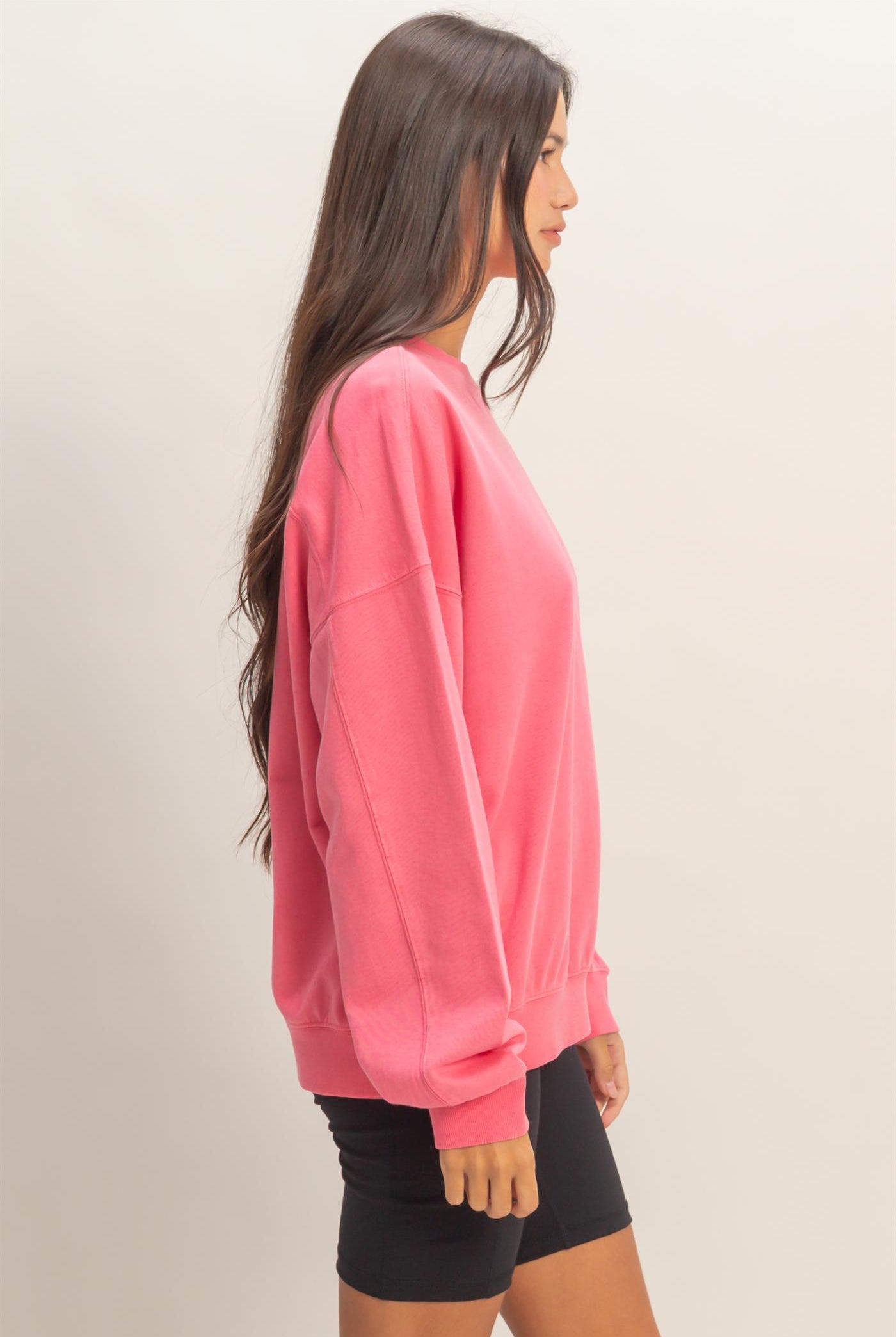 Wholesale Ribbed Crew Neck Sweatshirt Sweatshirts DZ26A265 TAFFY PINK DOUBLE ZERO