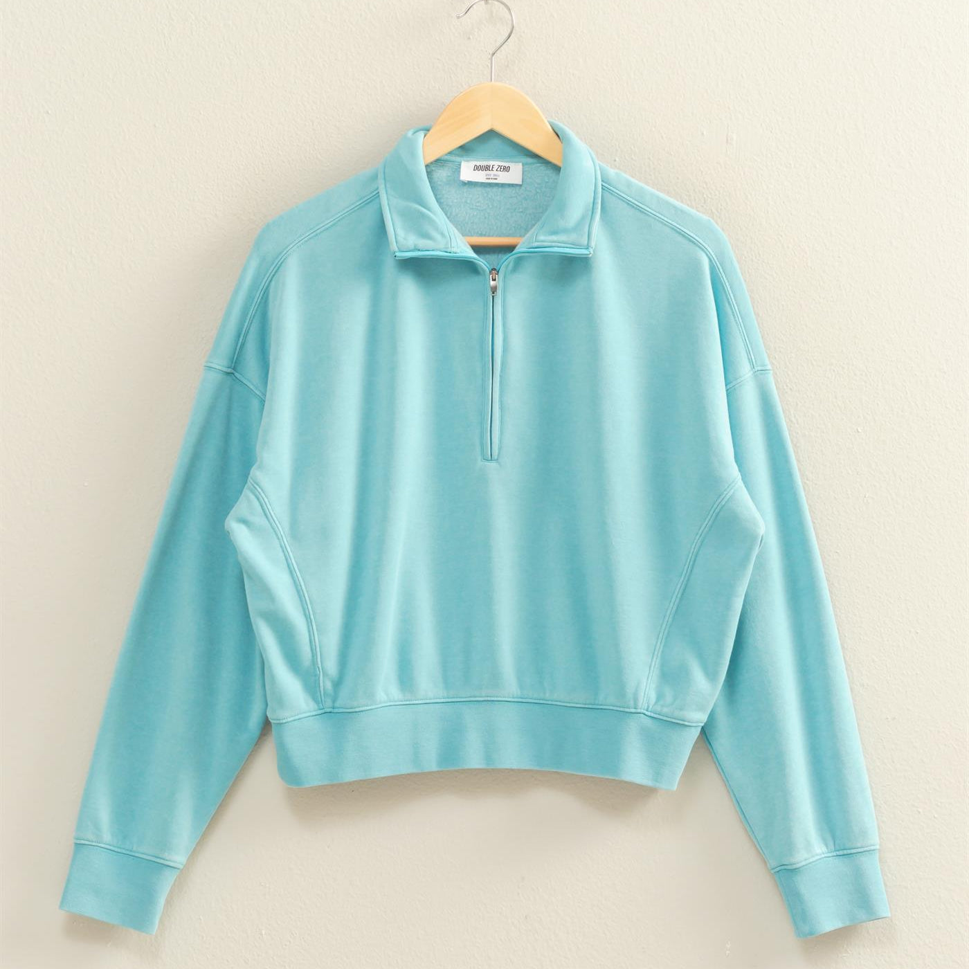 Wholesale Love This Way Half-Zip Sweatshirt Sweatshirts DZ25C908 SKY BLUE DOUBLE ZERO