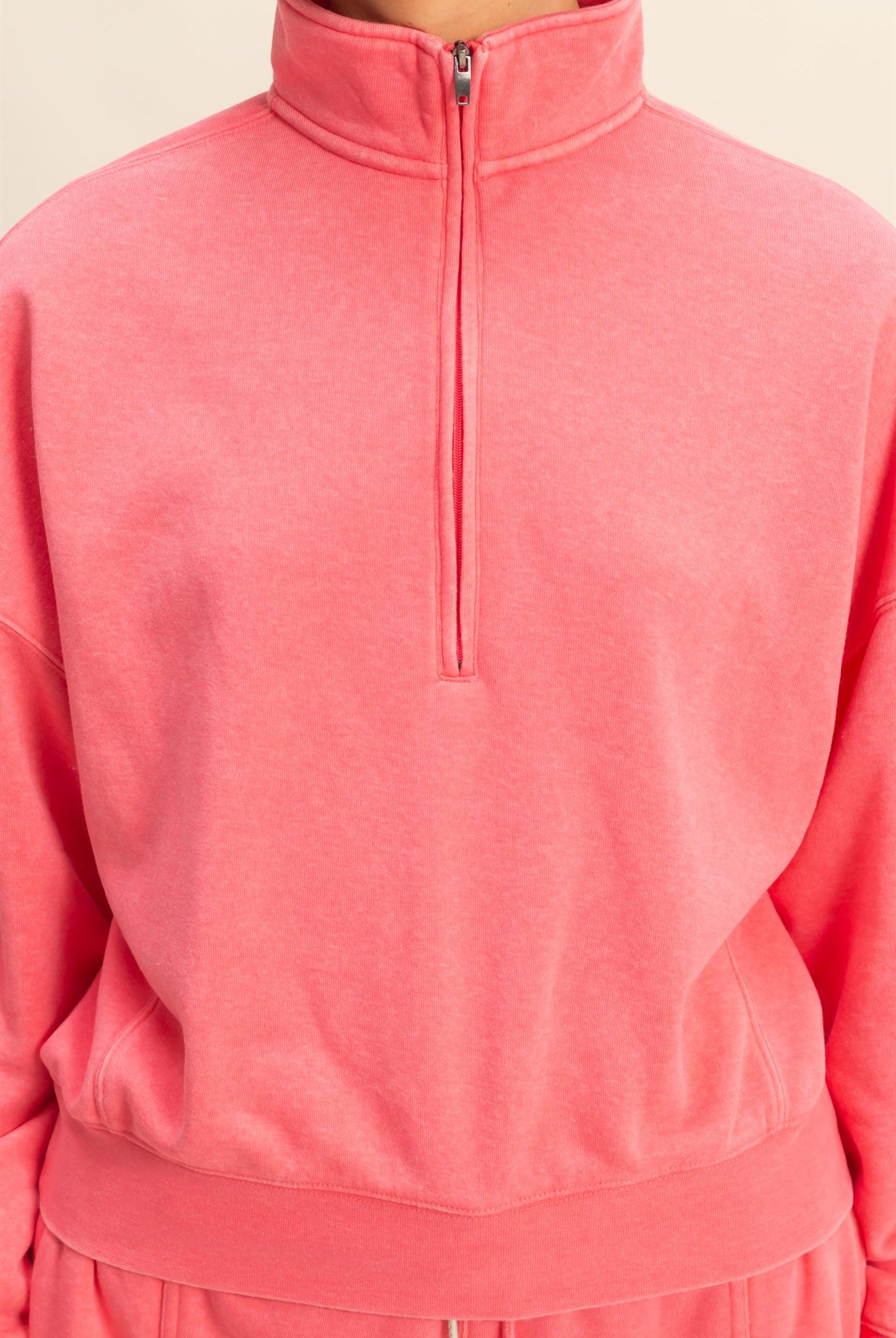 Wholesale Love This Way Half-Zip Sweatshirt Sweatshirts DZ25C908 TAFFY PINK DOUBLE ZERO