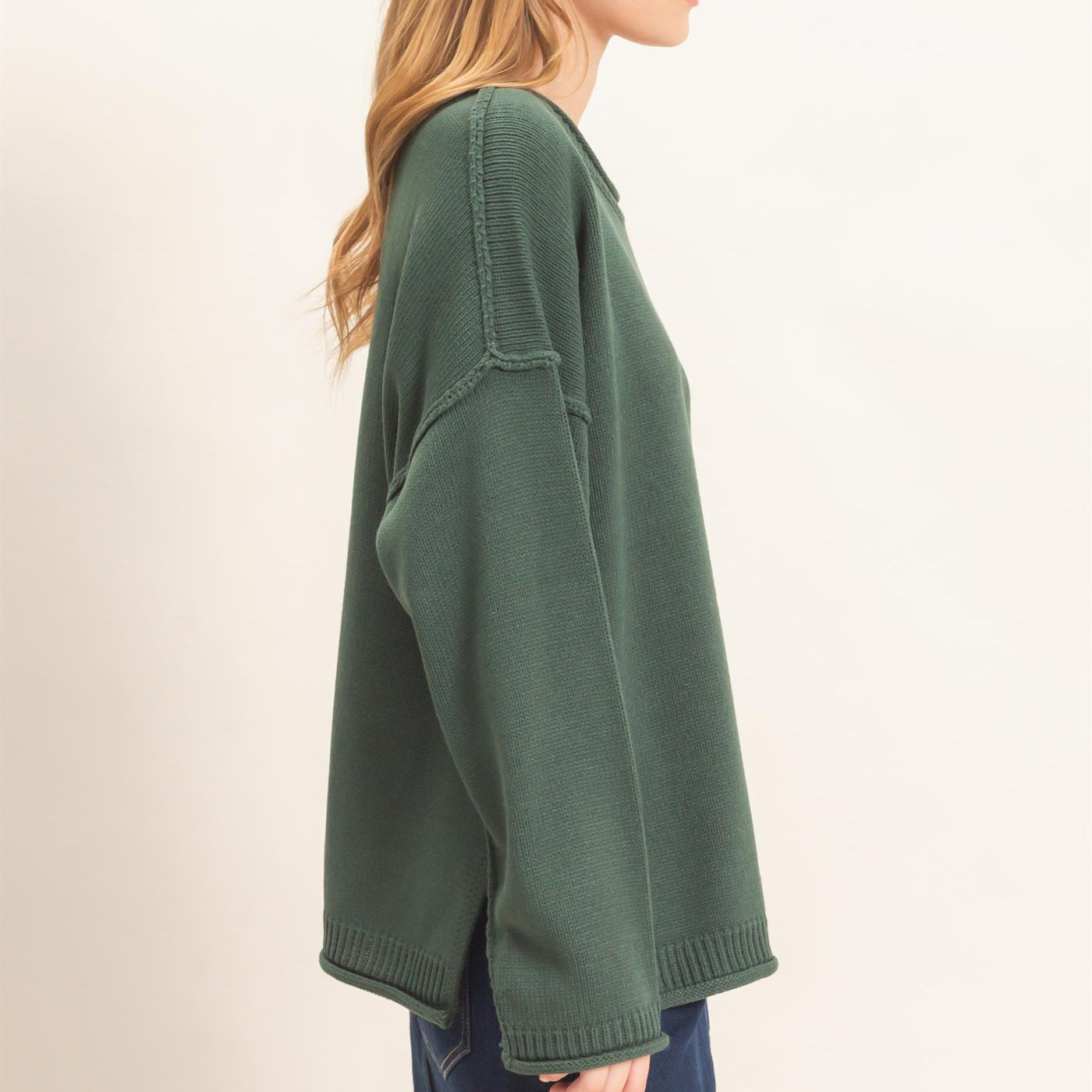 Wholesale Ribbed Crew Neck Sweater Sweaters HF26E769 HUNTER GREEN HYFVE