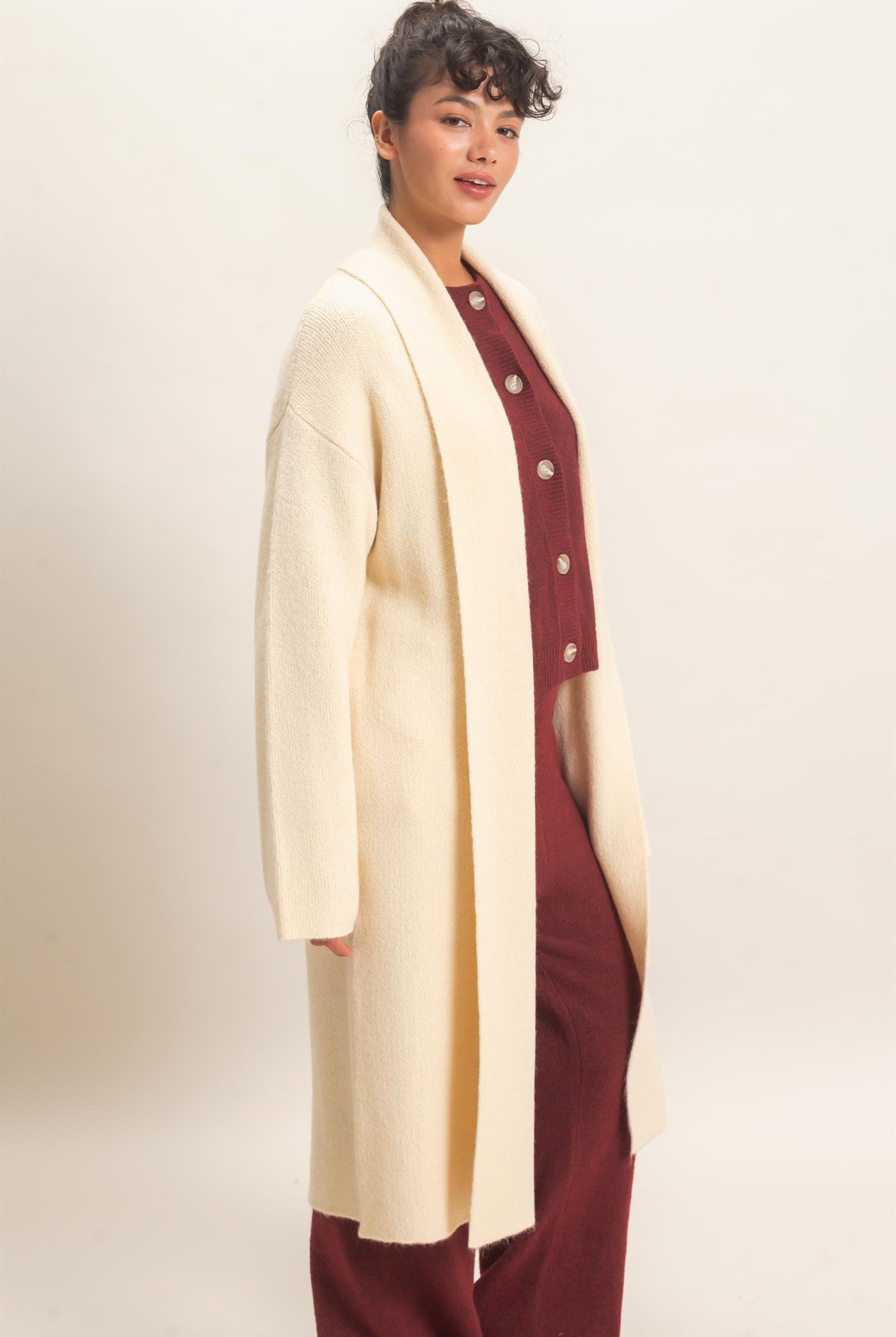 Wholesale Duster Cardigan Sweaters DZ26E267 ALPACA DOUBLE ZERO