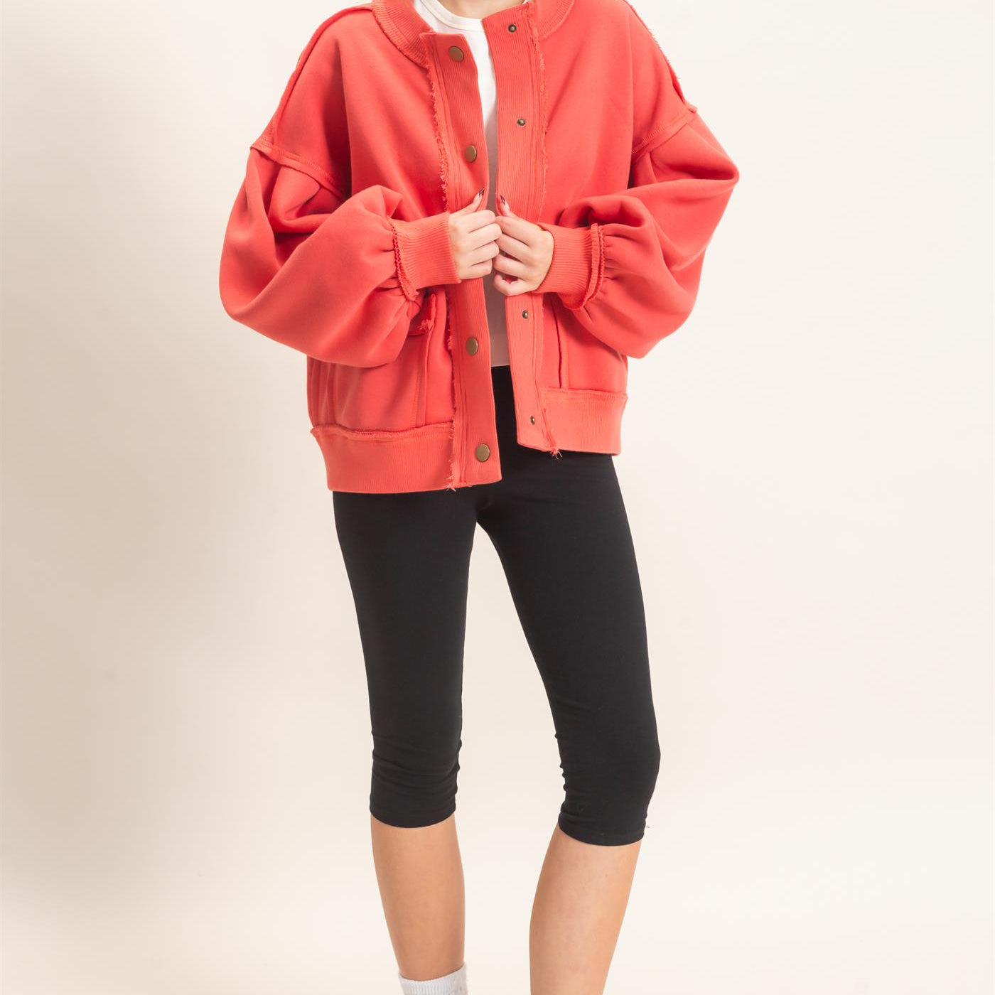 Wholesale Snap Front Jacket Coats & Jackets HF26E003 TOMATO HYFVE