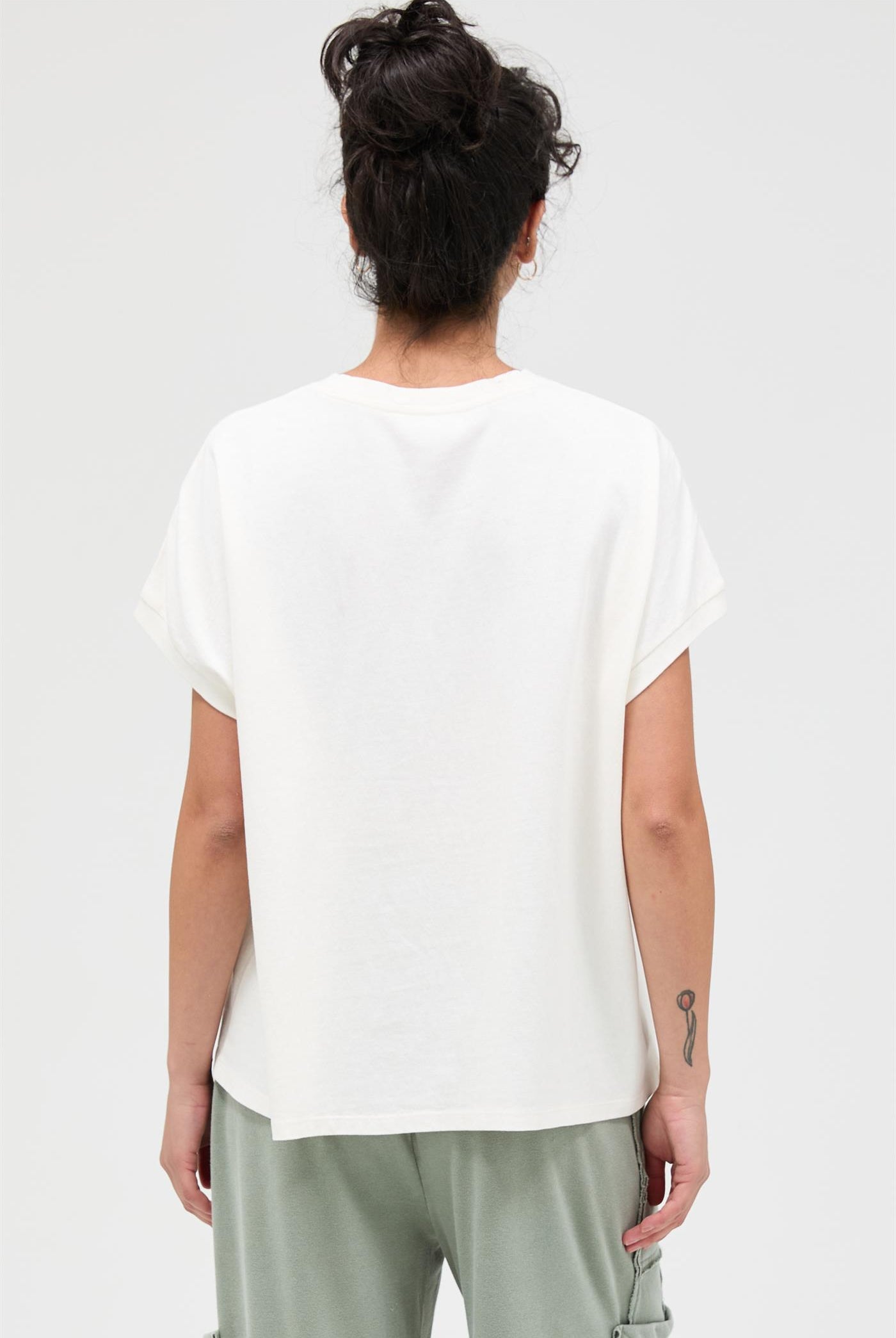 Wholesale Capped Sleeve Mineral Wash T-Shirt T-Shirts DZ26A033 OFF WHITE DOUBLE ZERO