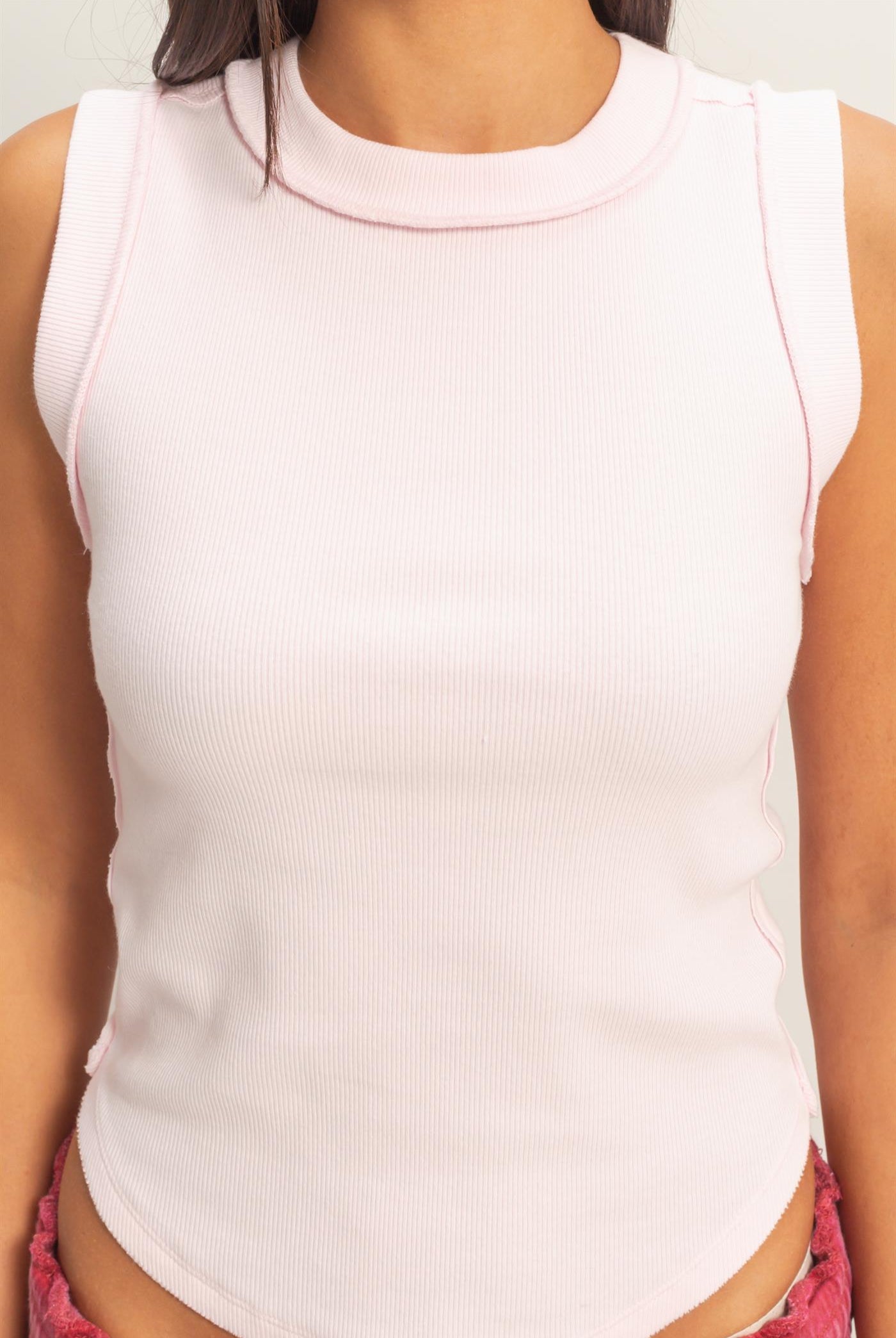 Wholesale Seam Detail Tank Top Tank Tops DZ26A369 SOFT PINK DOUBLE ZERO