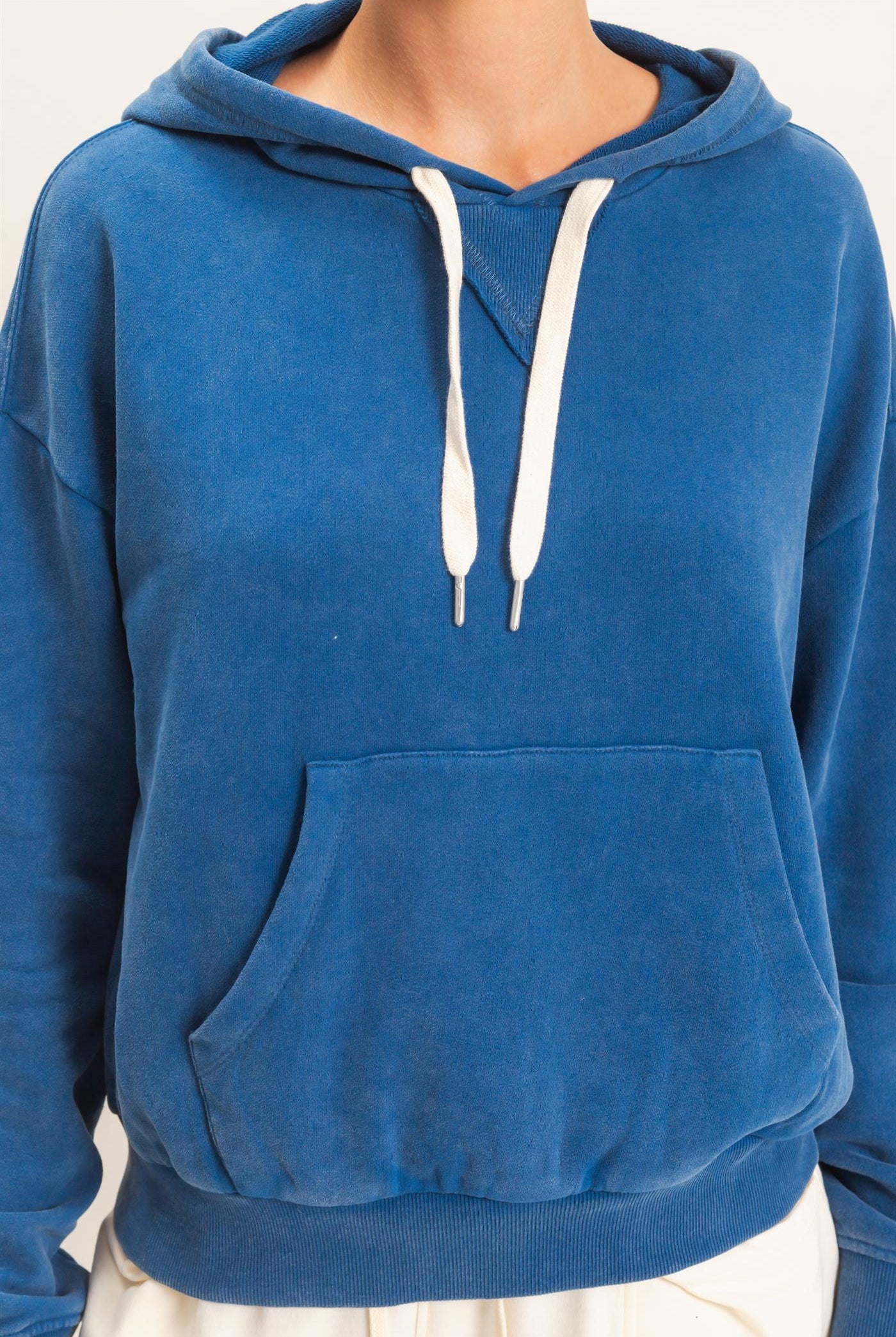 Wholesale Acid Wash Hoodie Clothing Tops DZ26E112 NAVY DOUBLE ZERO