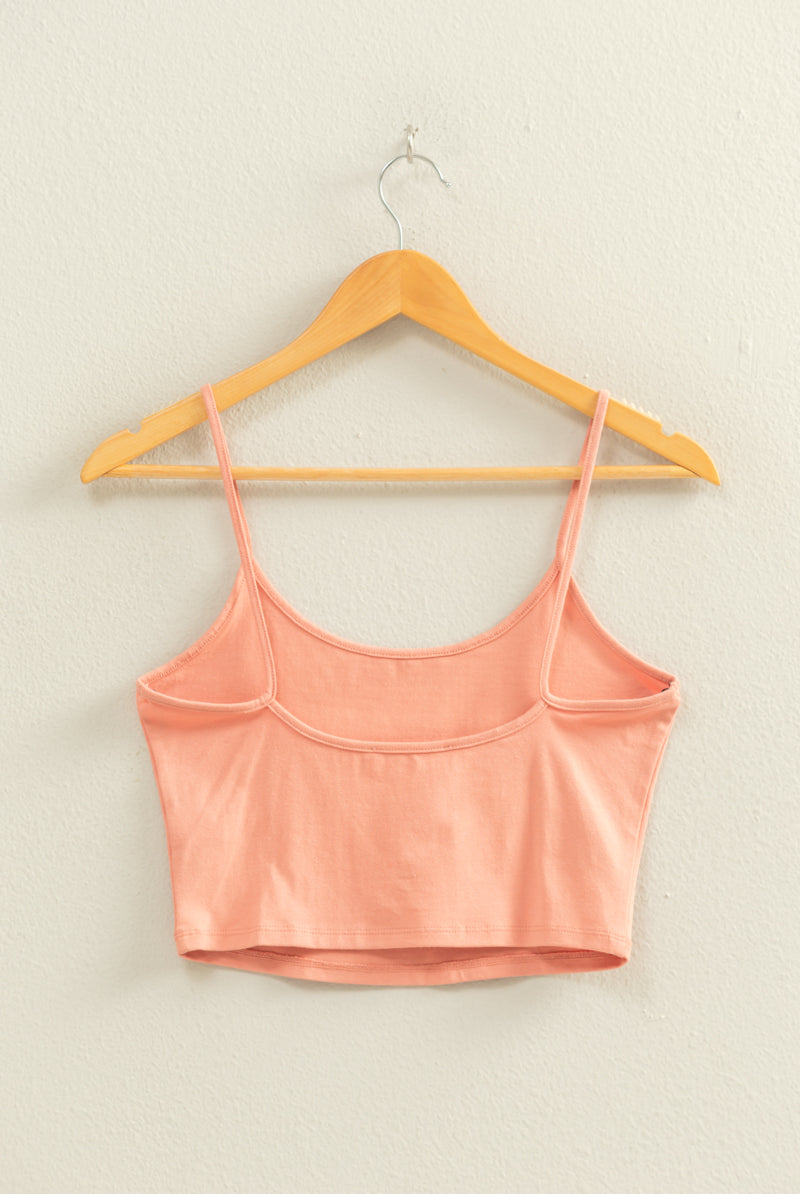 Wholesale Basic Cropped Cami Top Clothing Tops DZ22C818 TEAK ROSE DOUBLE ZERO