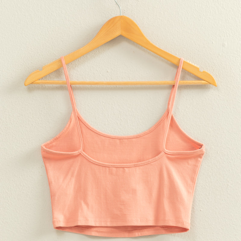 Wholesale Basic Cropped Cami Top Clothing Tops DZ22C818 TEAK ROSE DOUBLE ZERO