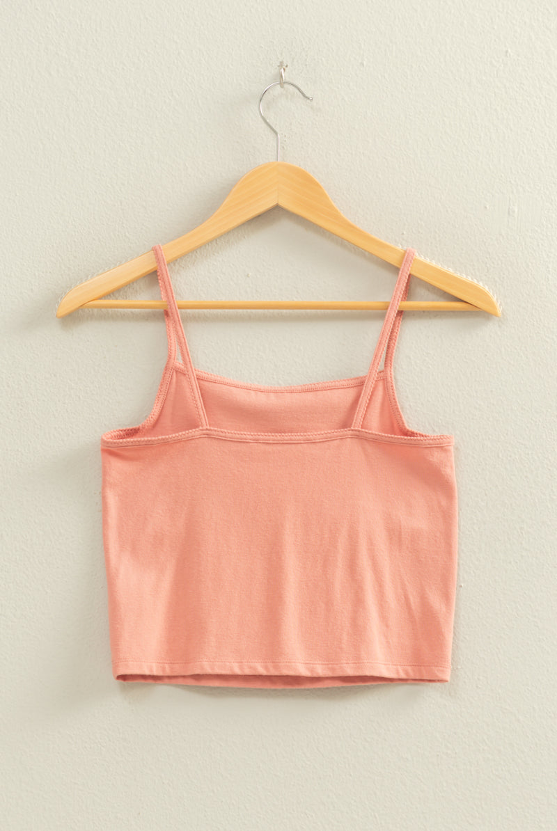 Wholesale Basic Cami Crop Top Clothing Tops DZ22C574 TEAK ROSE HYFVE