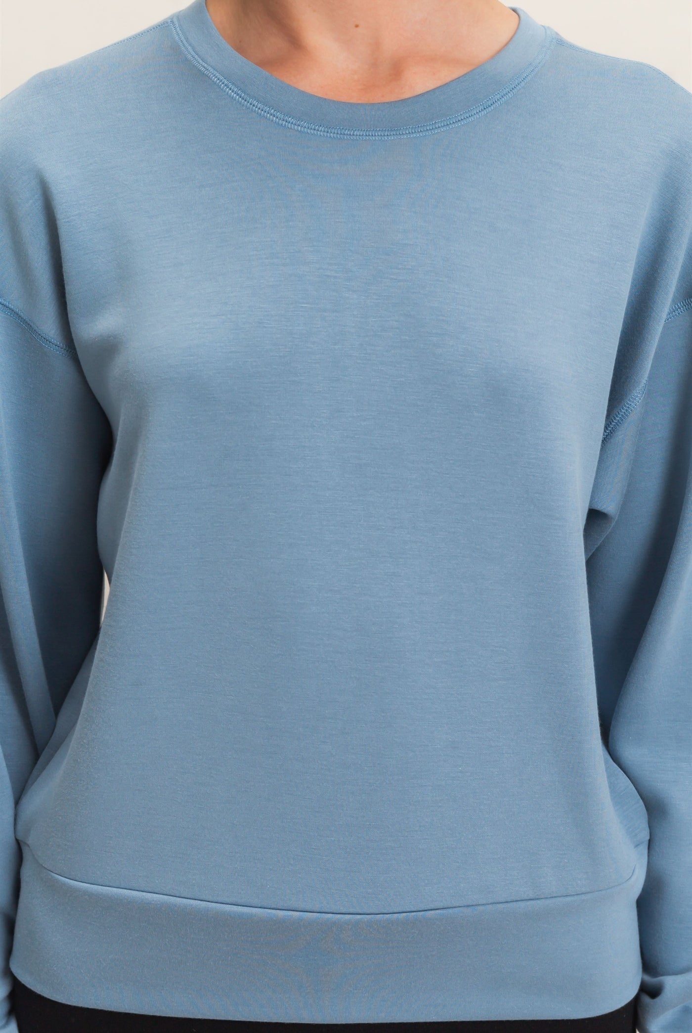 Wholesale Crew Neck Sweatshirt Sweatshirts DZ26C966 DUSTY BLUE DOUBLE ZERO