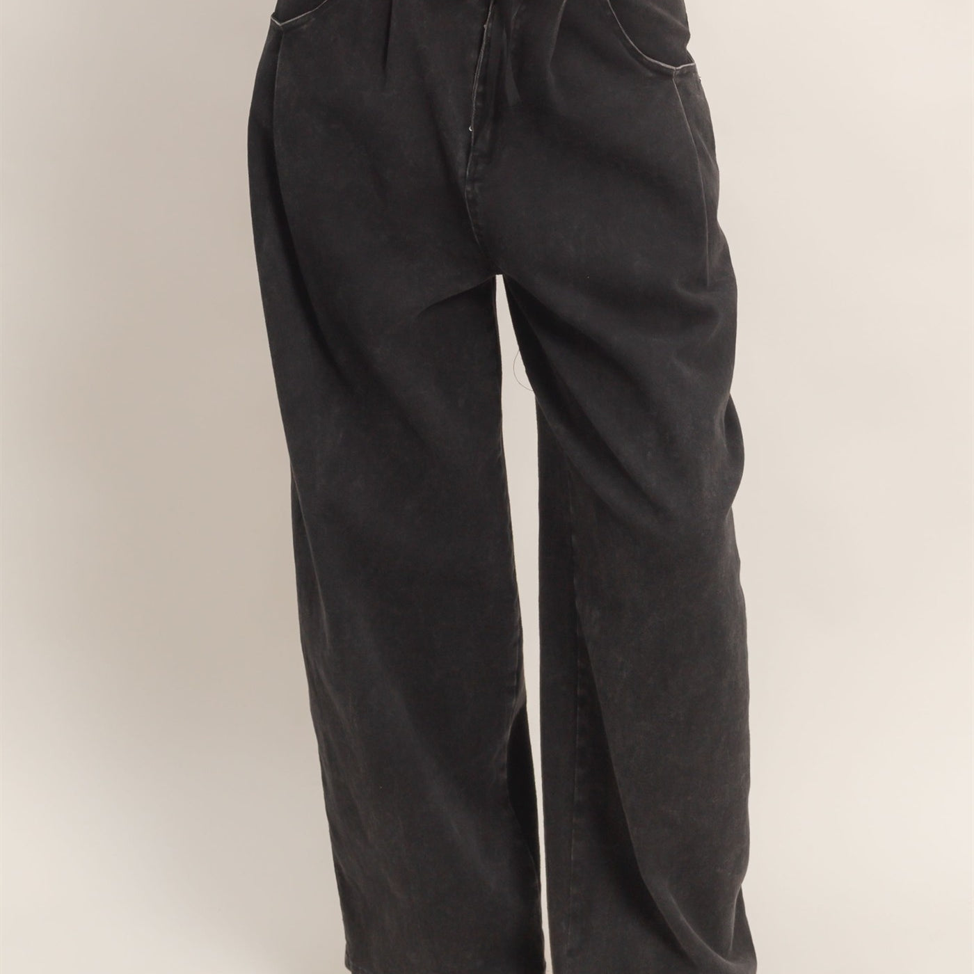 Wholesale Drawstring Wide-Leg Pants Pants HF26A393 BLACK HYFVE